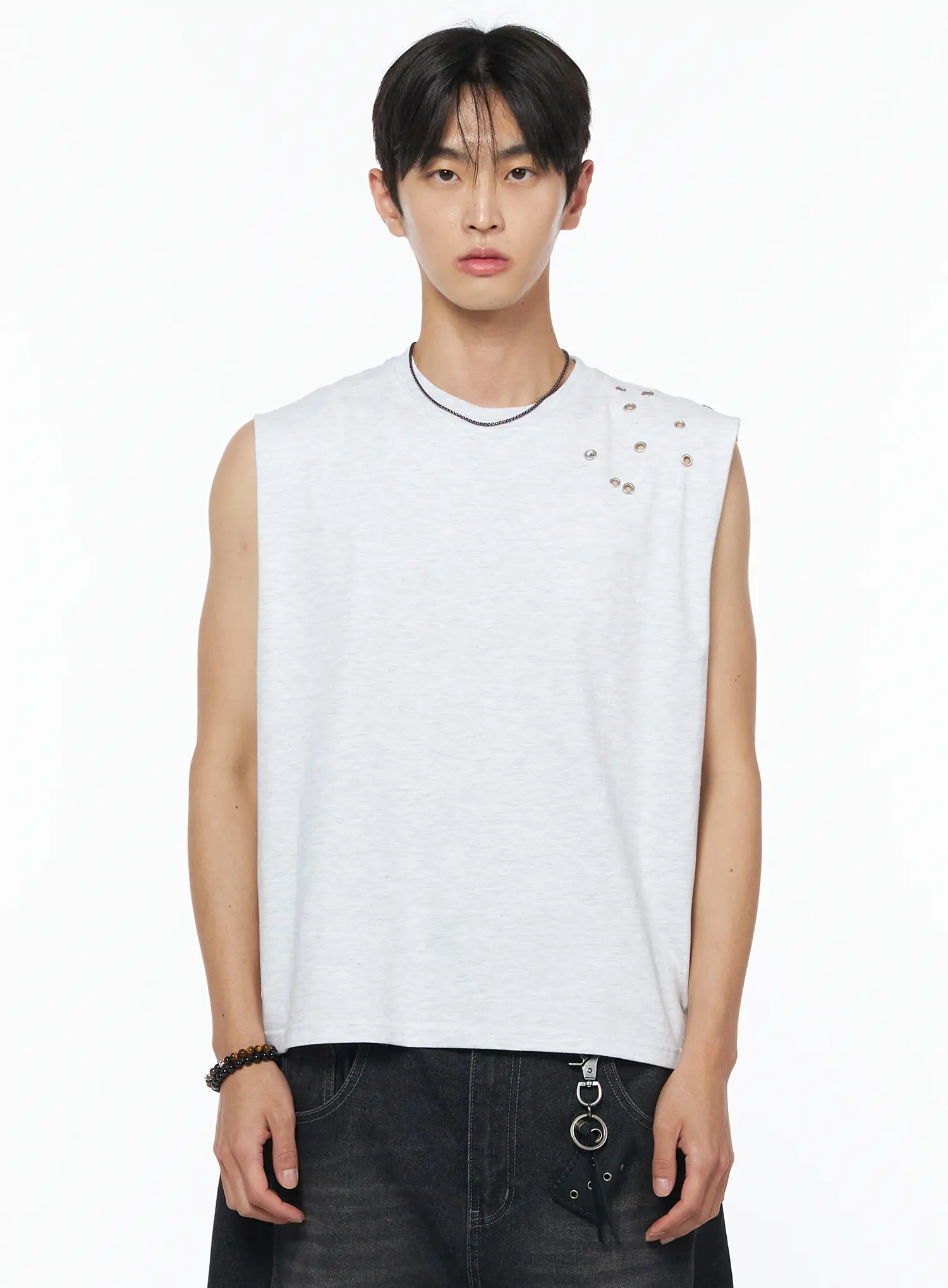 Men's Eyelet Semi-Crop Tank IU510 - Image 9