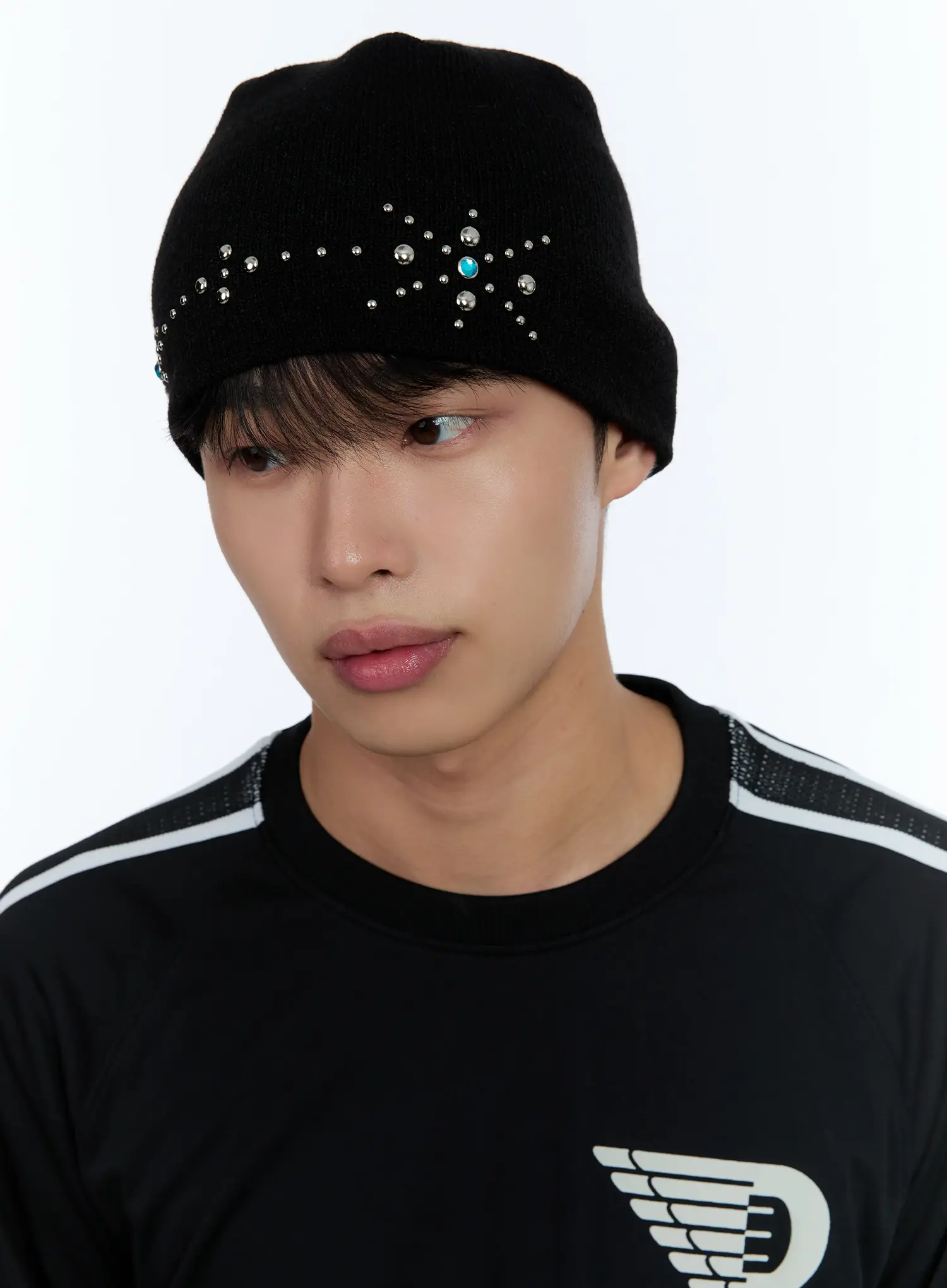 Men's Floral Stud Beanie IL515 - Image 6