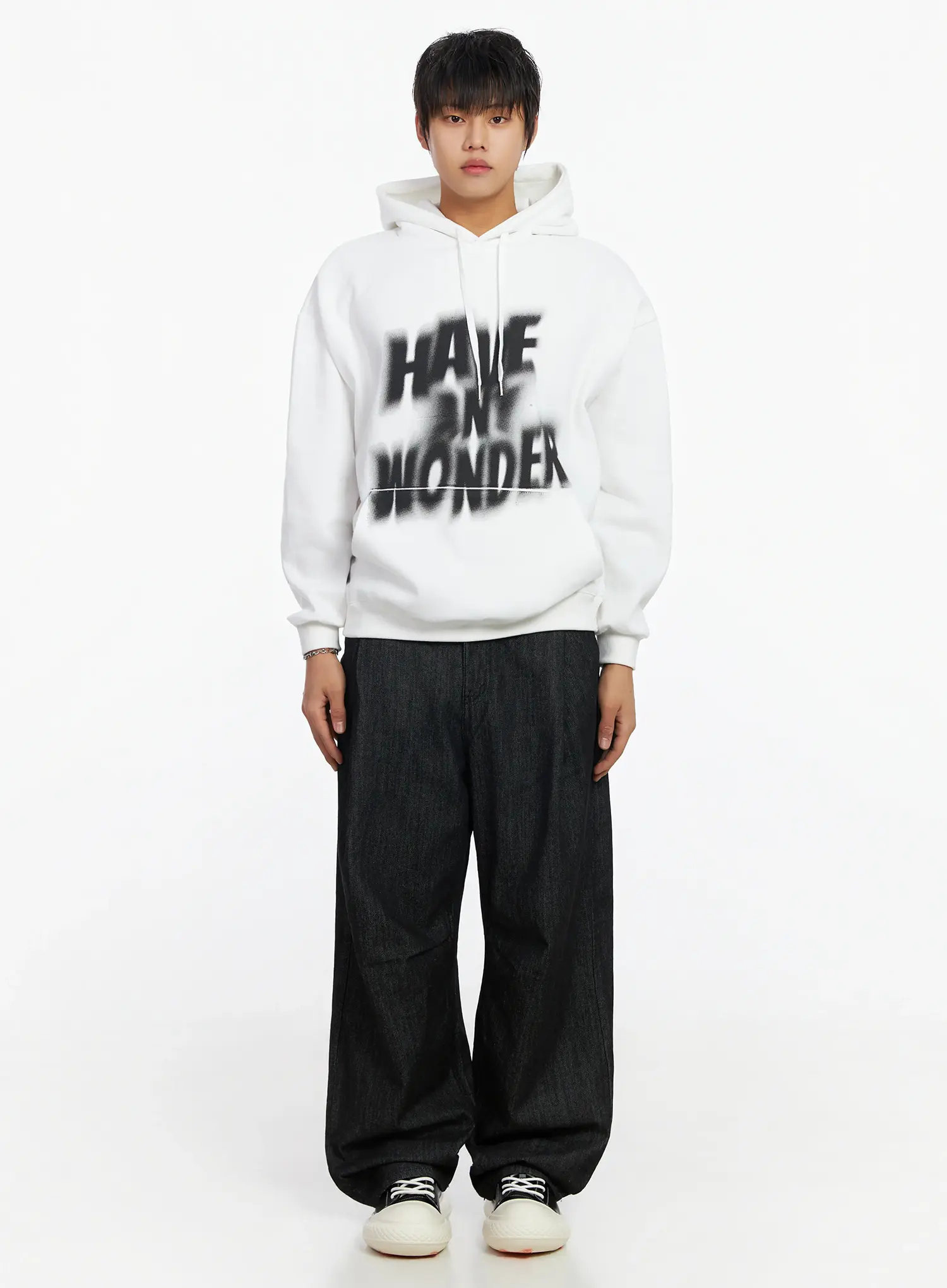 Men's Graffiti Graphic Fleece-Lined Hoodie IJ527 - Image 3