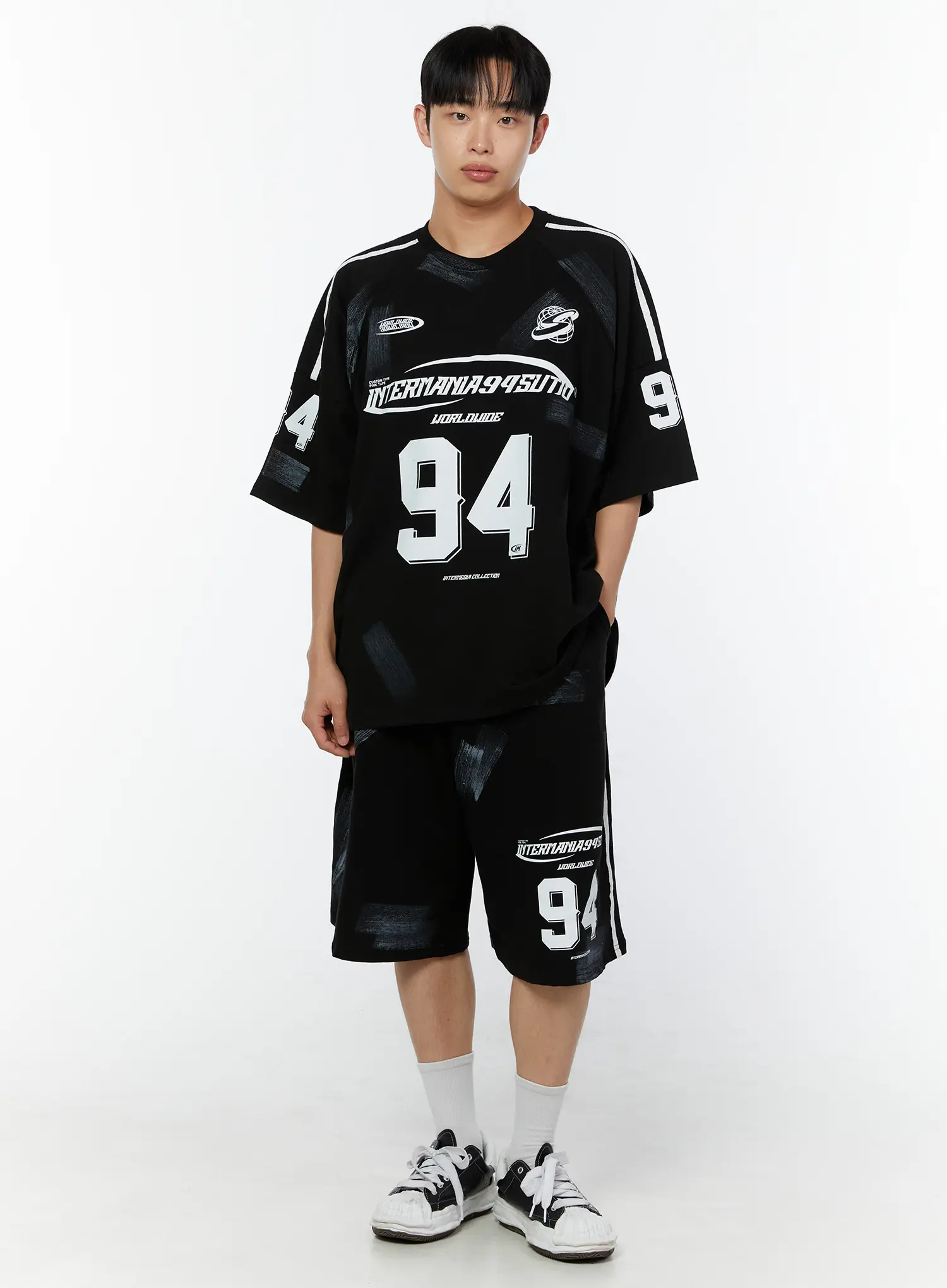 Men's Graphic Bermuda Shorts (Black) IU518 - Image 7