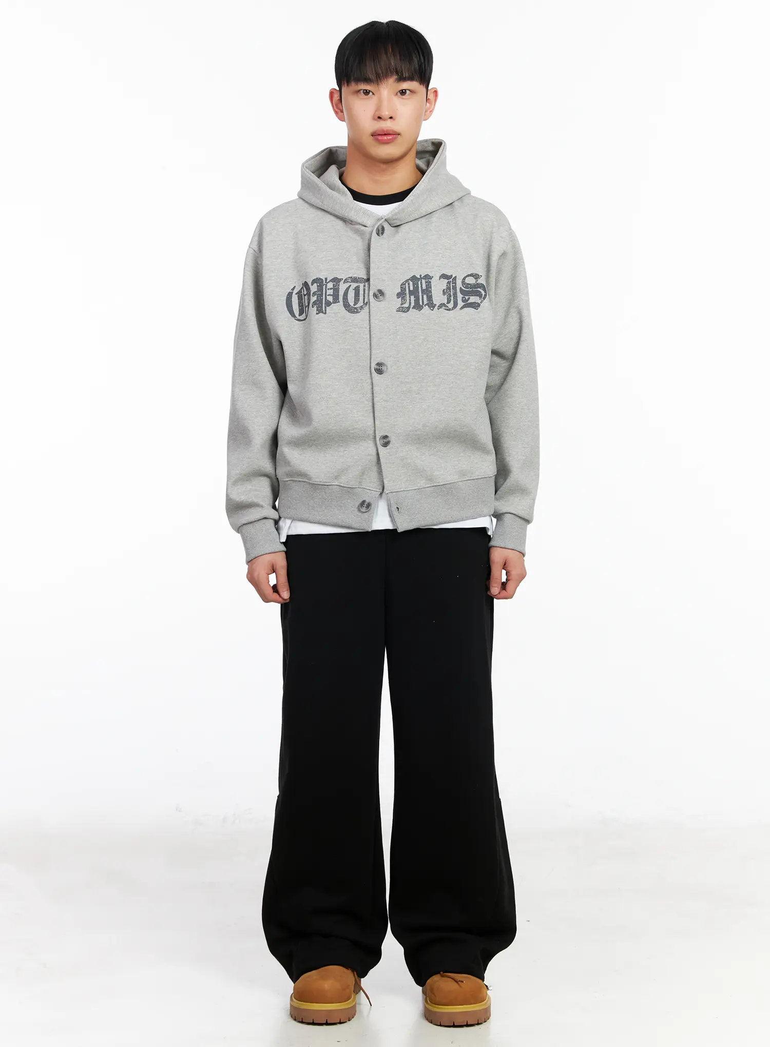 Men's Graphic Button-Up Hoodie IA501 - Image 4