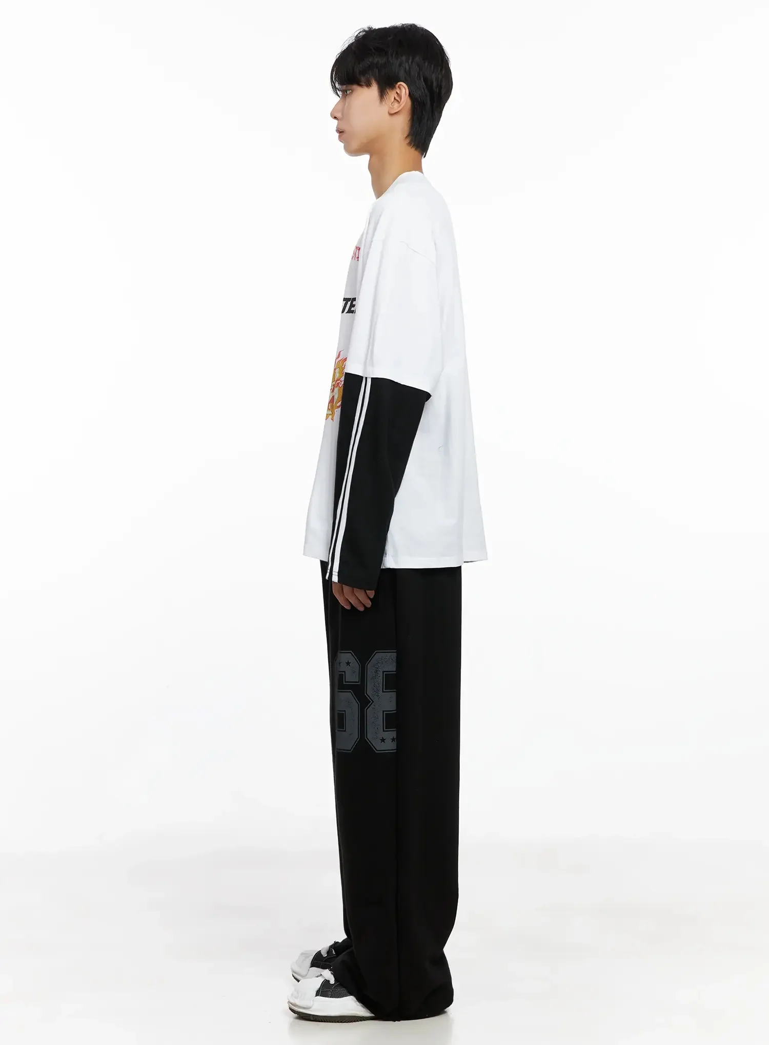 Men's Graphic Layered Long Sleeve Top IO517 - Image 8