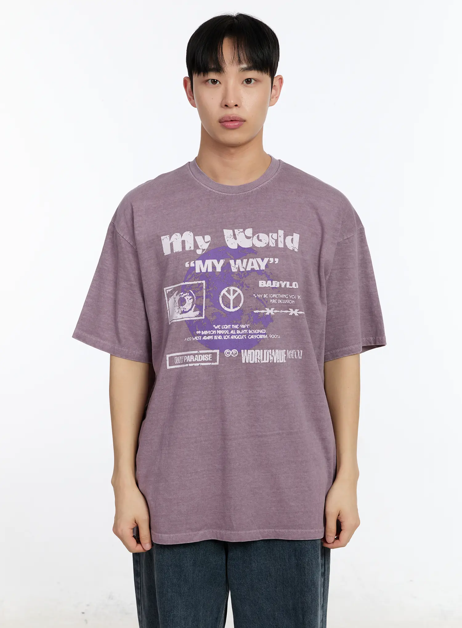 Men's Graphic Lettering T-Shirt IA508 - Image 10