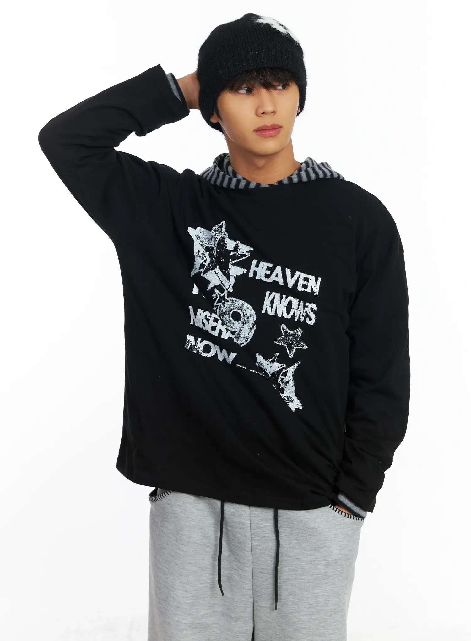 Men's Graphic Long Sleeve Hoodie IF506