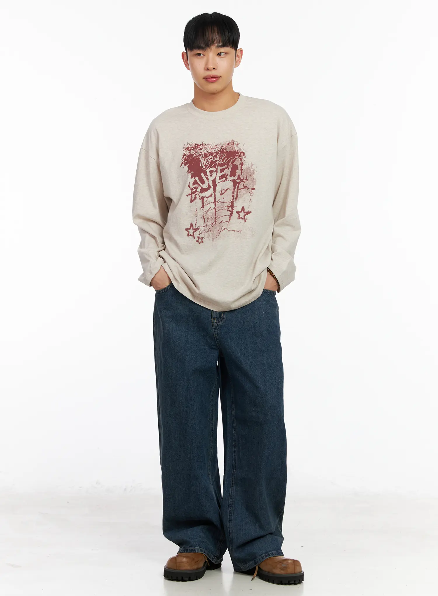 Men's Graphic Long Sleeve T-Shirt IA501 - Image 2