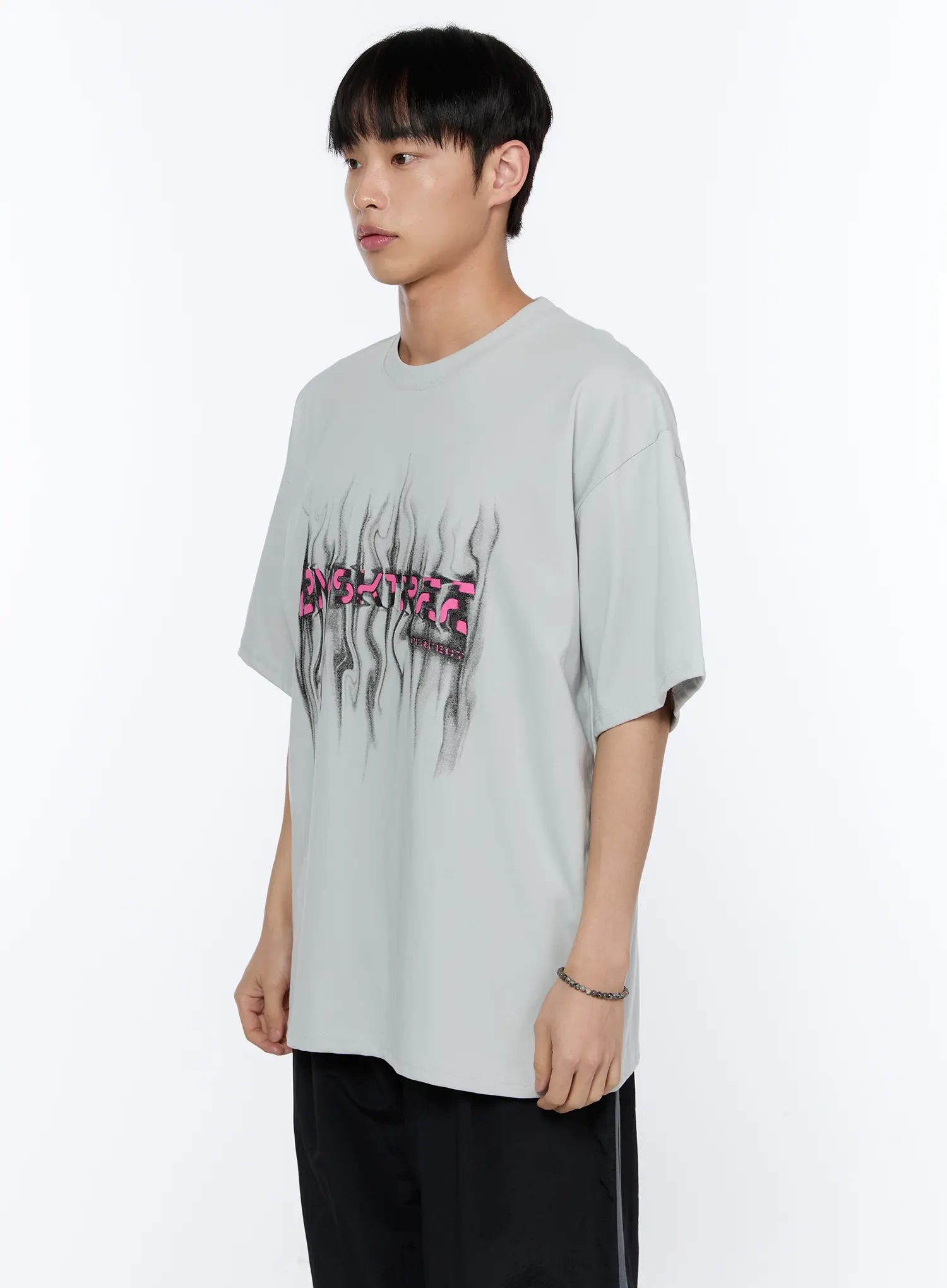 Men's Graphic Oversized Tee IA520 - Image 5