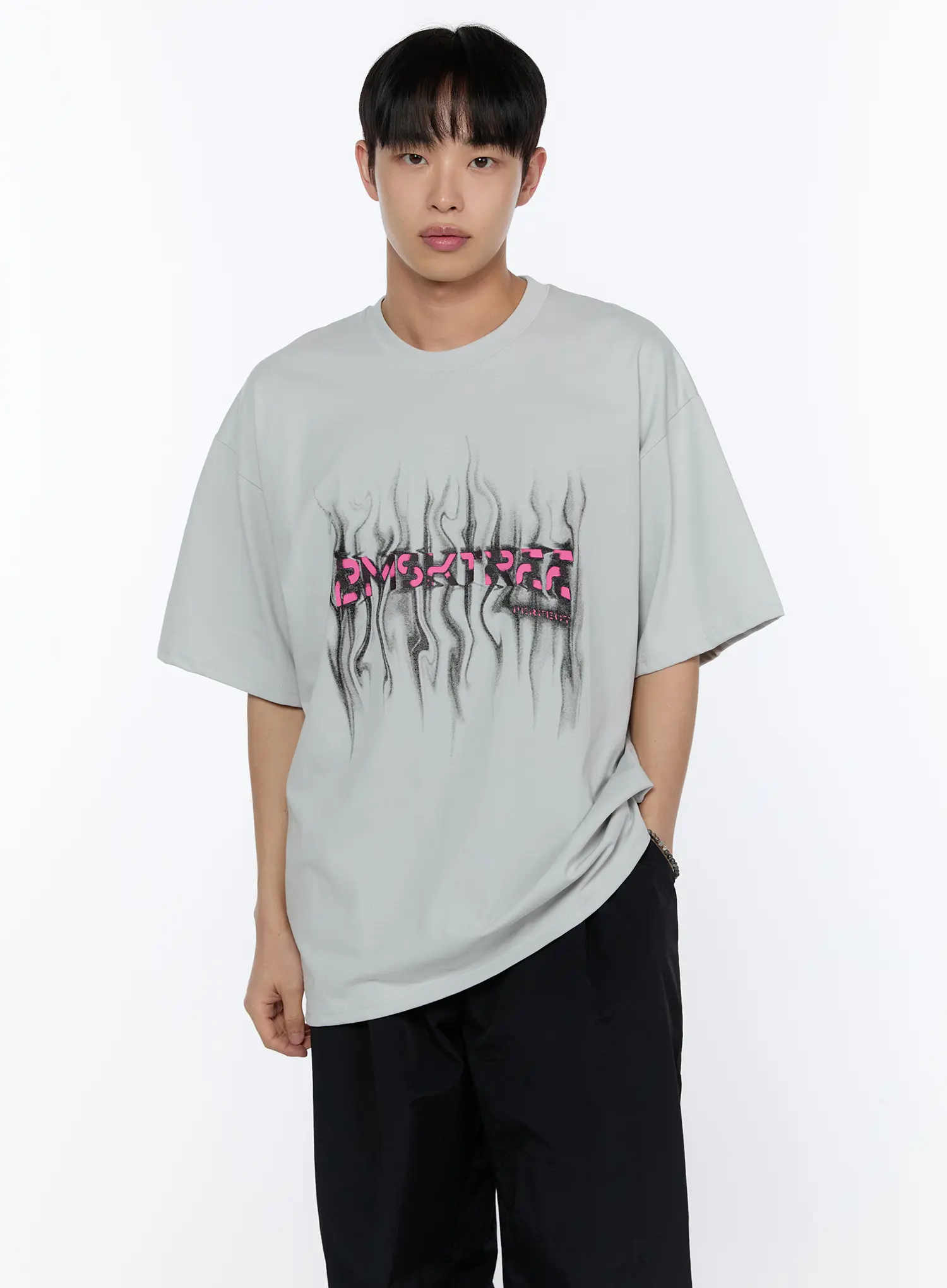 Men's Graphic Oversized Tee IA520 - Image 7