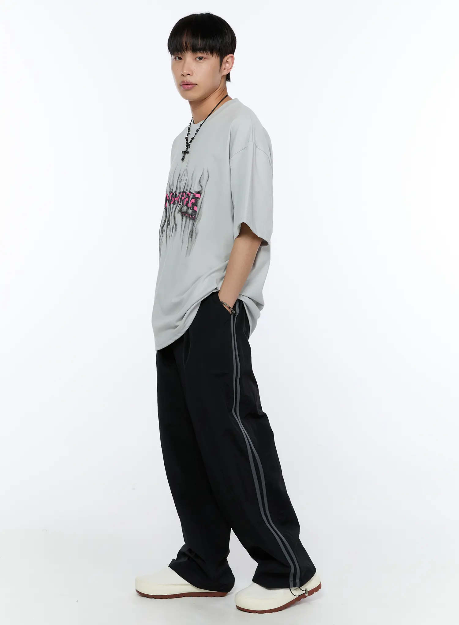 Men's Graphic Oversized Tee IA520 - Image 9