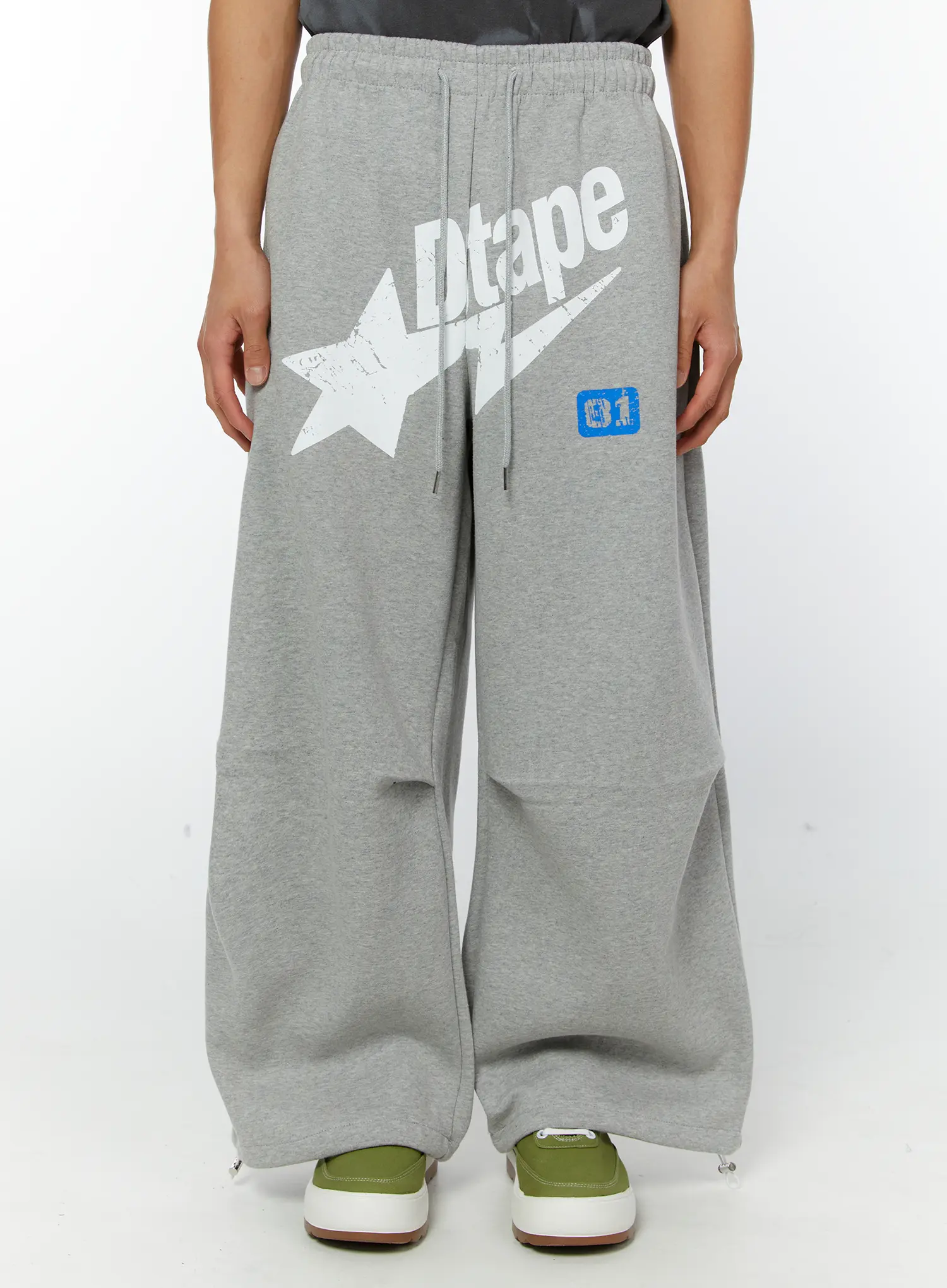 Men's Graphic Parachute String Sweatpants (Gray) IY513