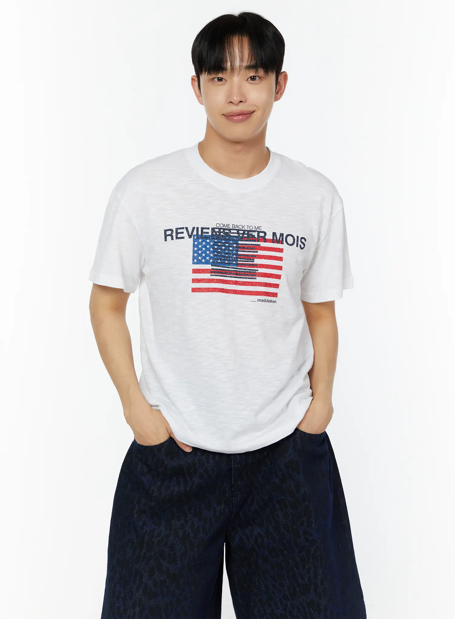 Men's Graphic Semi-Crop Tee IU518 - Image 3