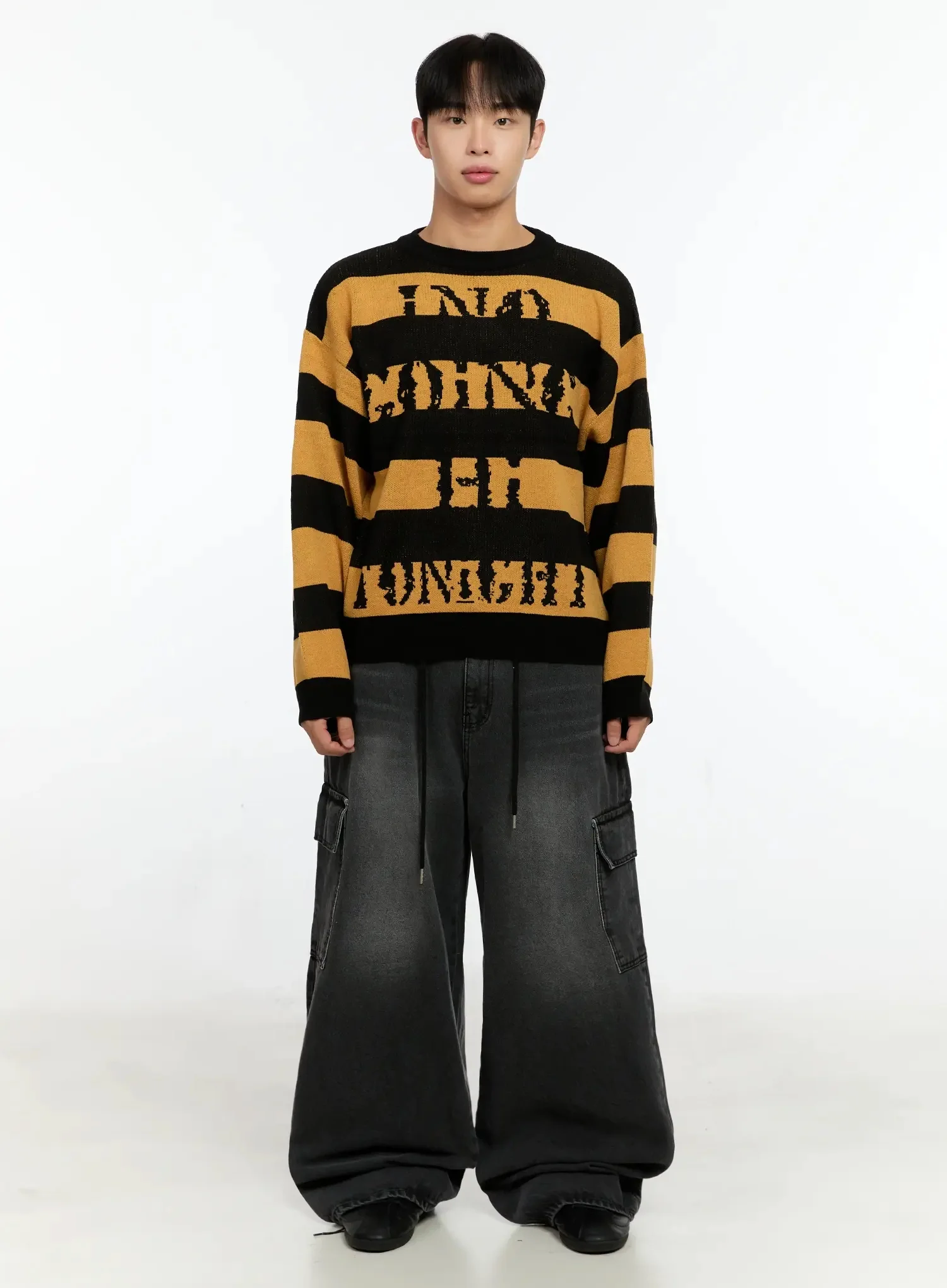 Men's Graphic Striped Sweater IN506 - Image 10