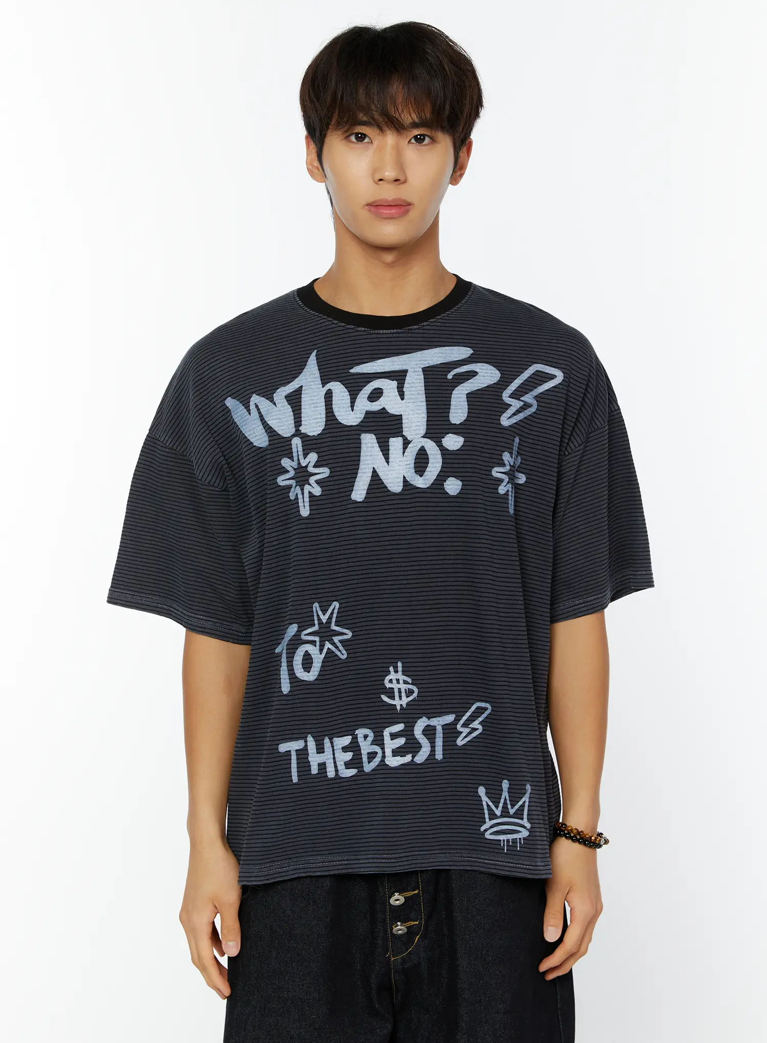 Men's Graphic Striped T-Shirt IY508 - Image 13