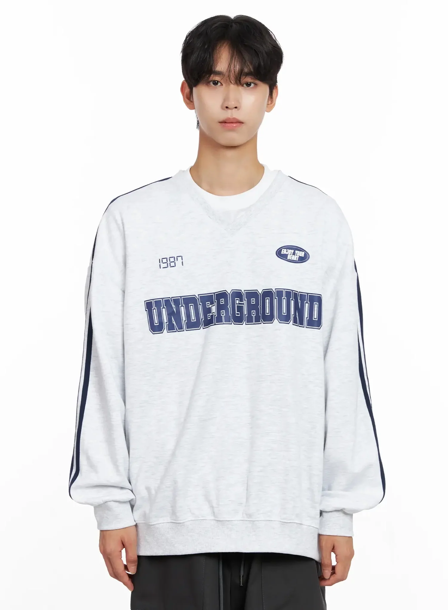 Men's Graphic V-Neck Sweatshirt IO516 - Image 16
