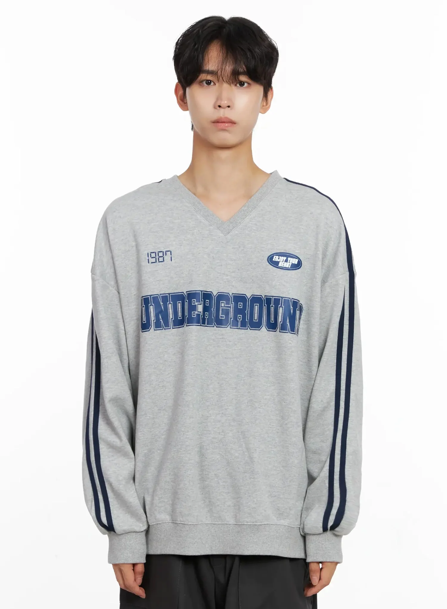 Men's Graphic V-Neck Sweatshirt IO516 - Image 18