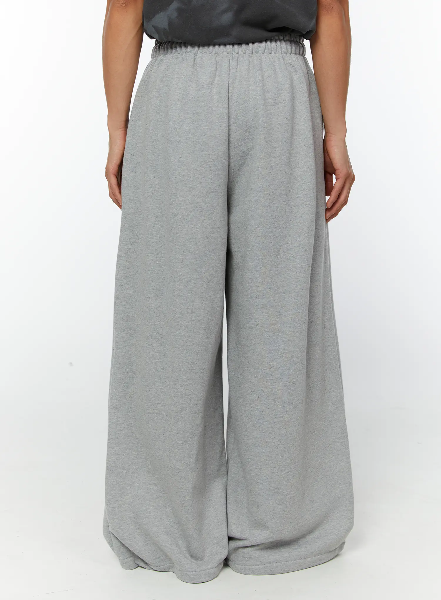 Men's Graphic Wide Leg Sweatpants (Gray) IY513 - Image 5