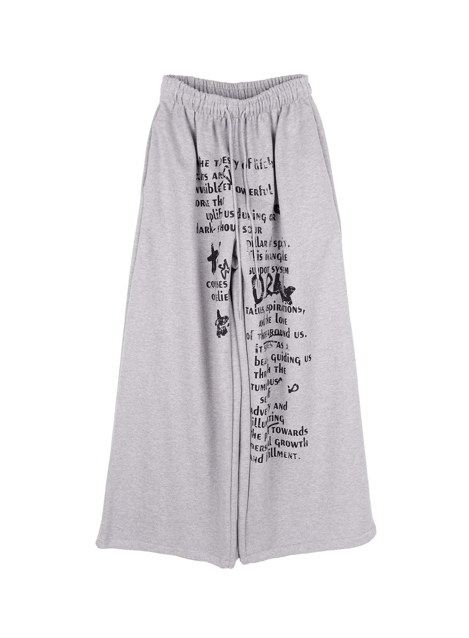 Men's Graphic Wide Leg Sweatpants (Gray) IY513 - Image 6