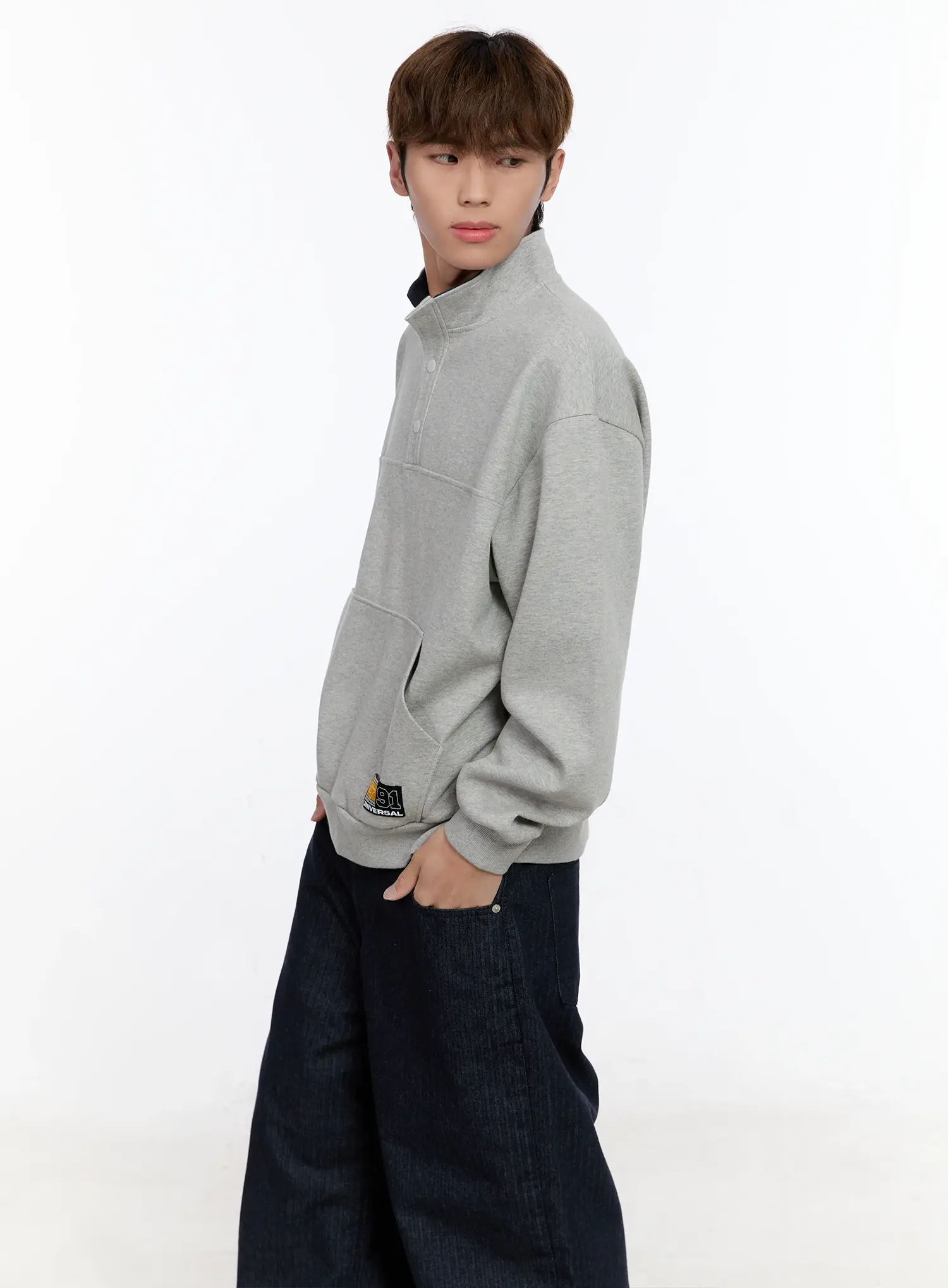 Men's Half-Zip Contrast Pullover IN512 - Image 7