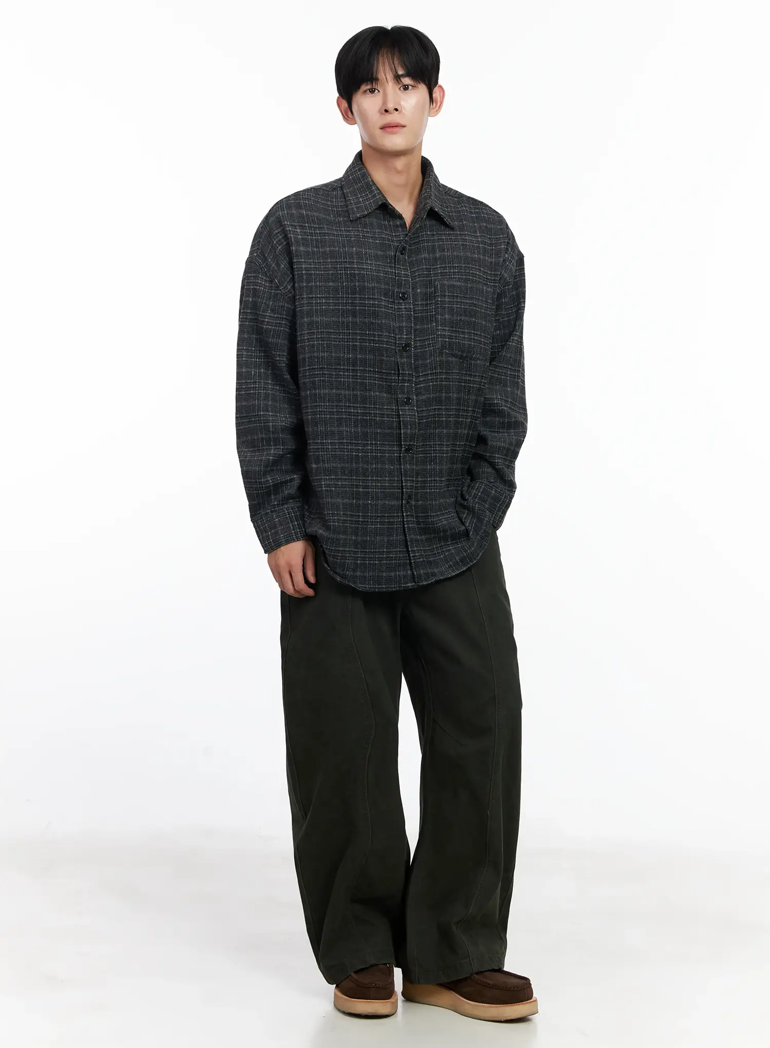 Men's Heart Embroidered Wide Cotton Pants IJ521 - Image 11