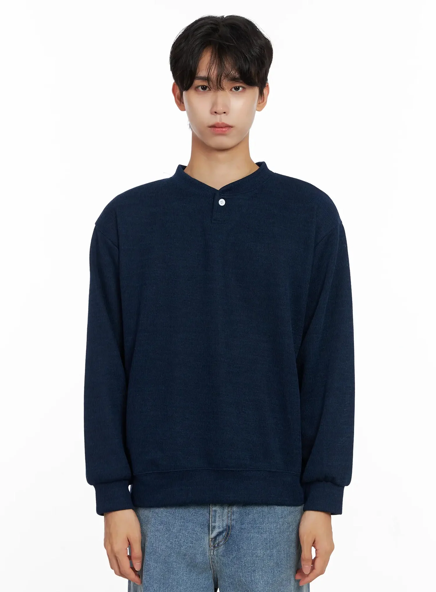 Men's Henley Neck Sweatshirts IO517 - Image 17