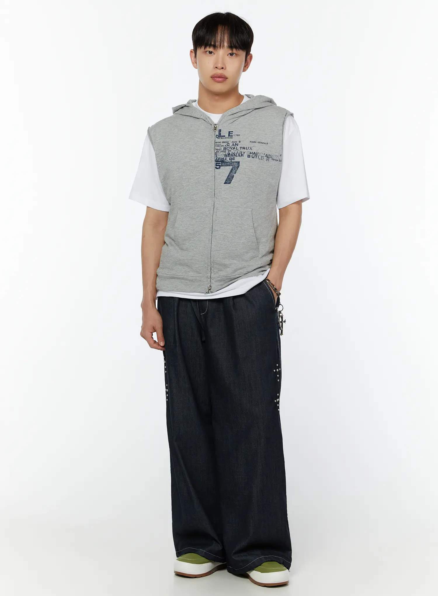 Men's Hooded Zip-Up Sleeveless Vest IU516 - Image 2