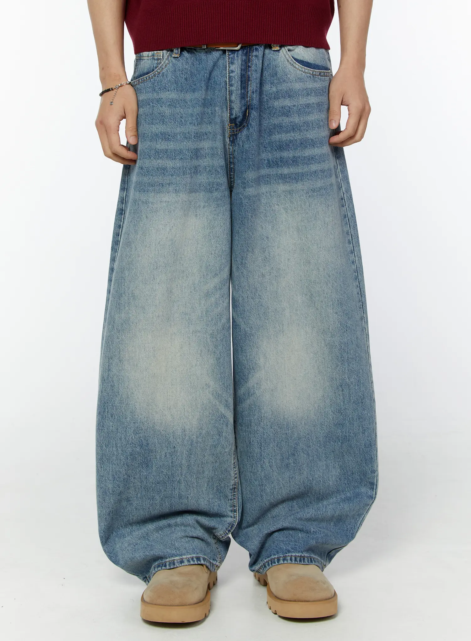 Men's Johnnie Balloon Fit Washed Jeans IU504