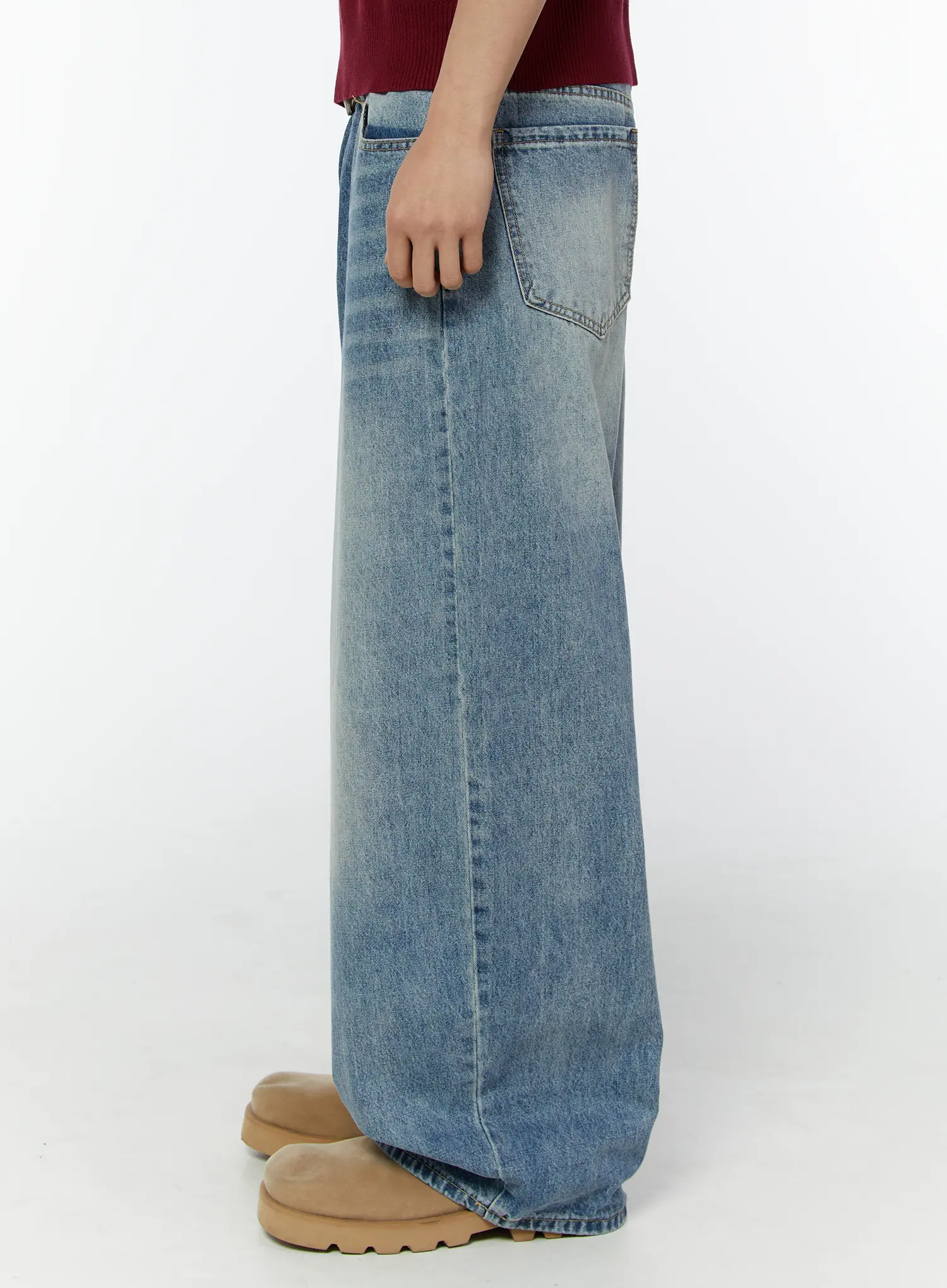 Men's Johnnie Balloon Fit Washed Jeans IU504 - Image 5