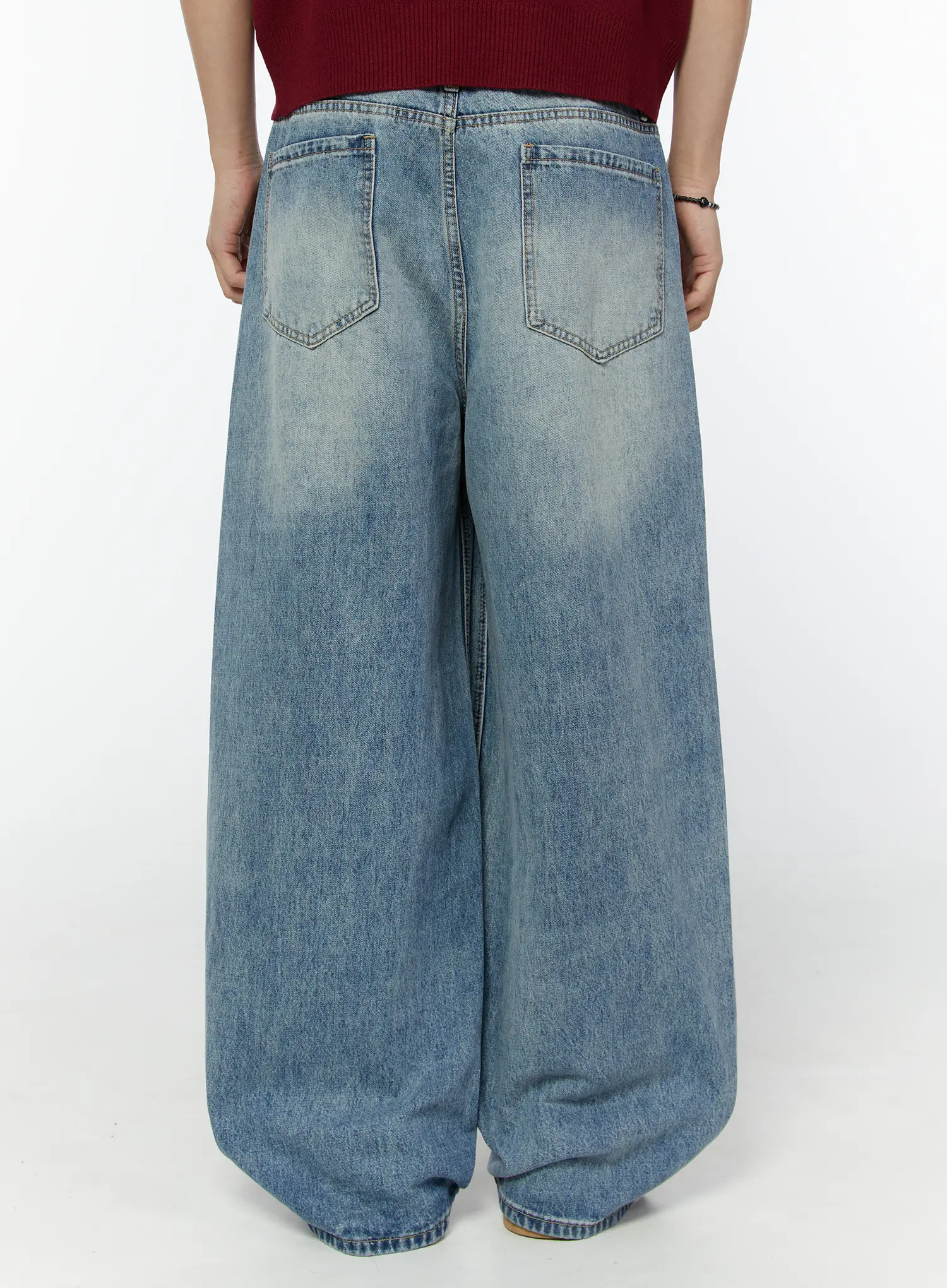 Men's Johnnie Balloon Fit Washed Jeans IU504 - Image 6