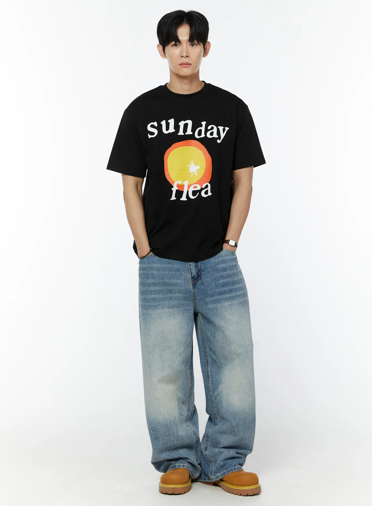 Men's Johnnie Balloon Fit Washed Jeans IU504 - Image 8