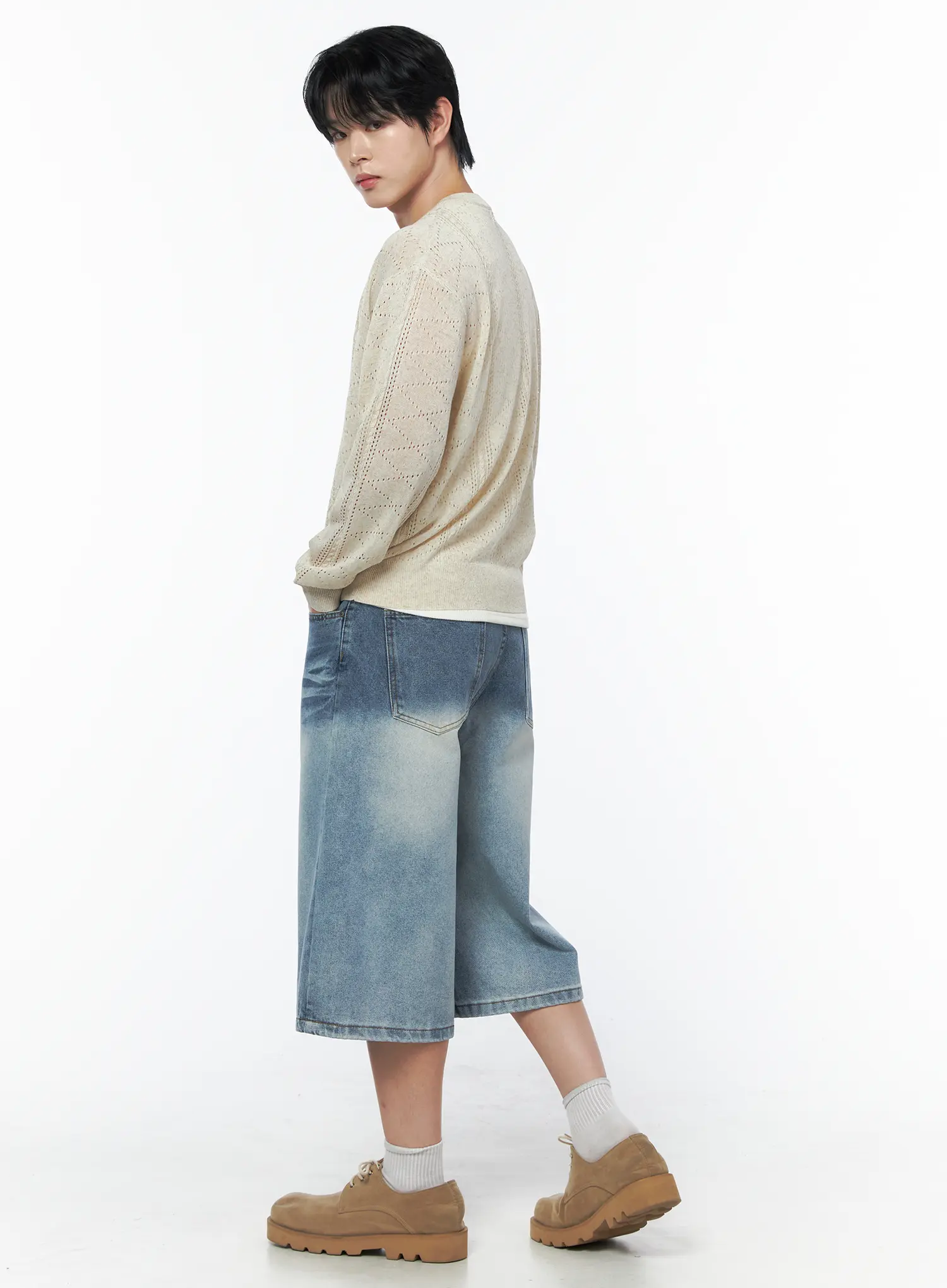Men's Knit Button-Up Cardigan IU523 - Image 3