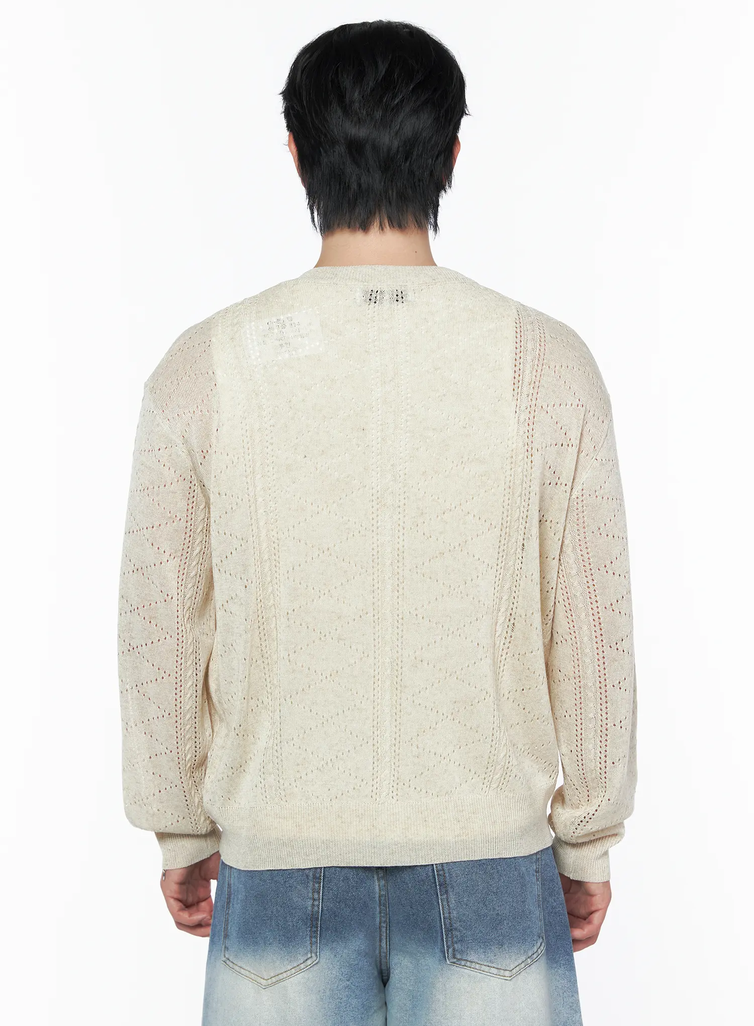 Men's Knit Button-Up Cardigan IU523 - Image 6