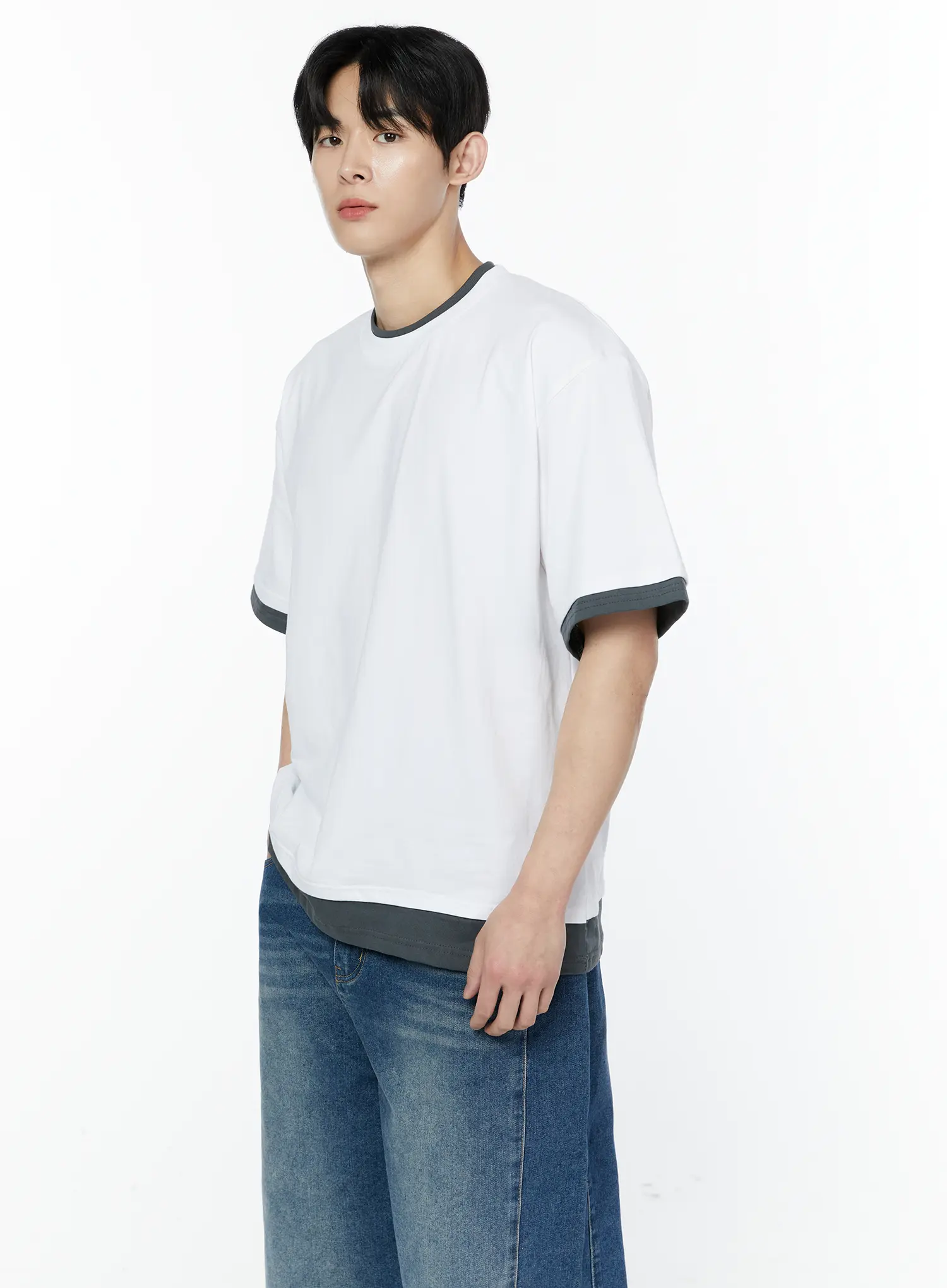 Men's Layered Oversized T-Shirt IA527
