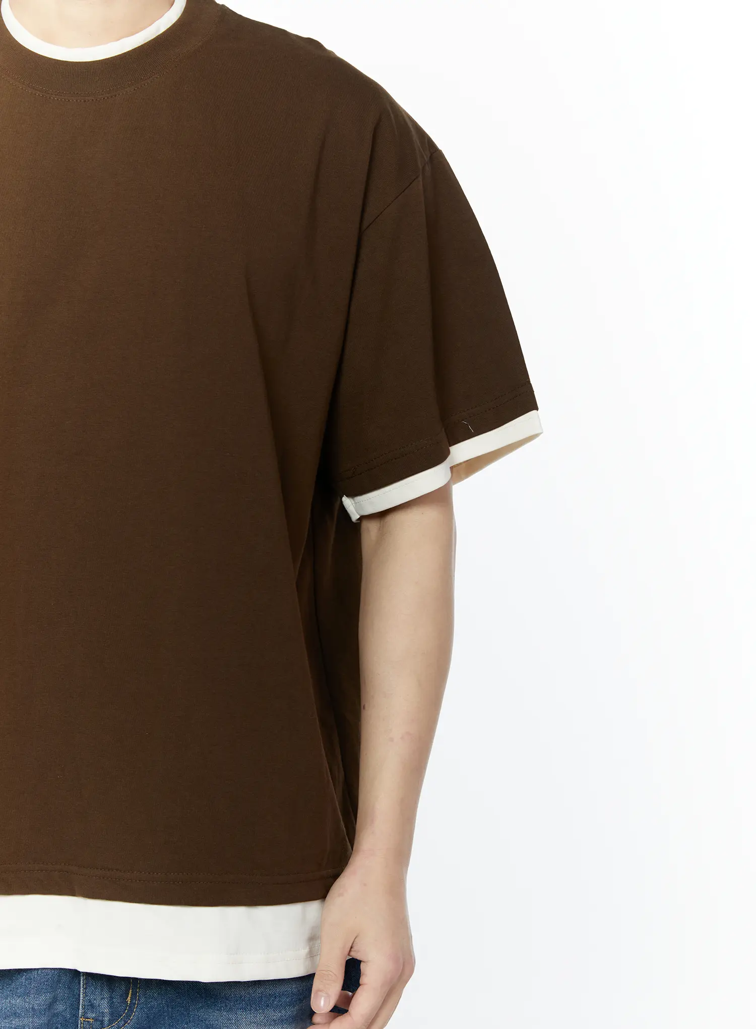 Men's Layered Oversized T-Shirt IA527 - Image 12