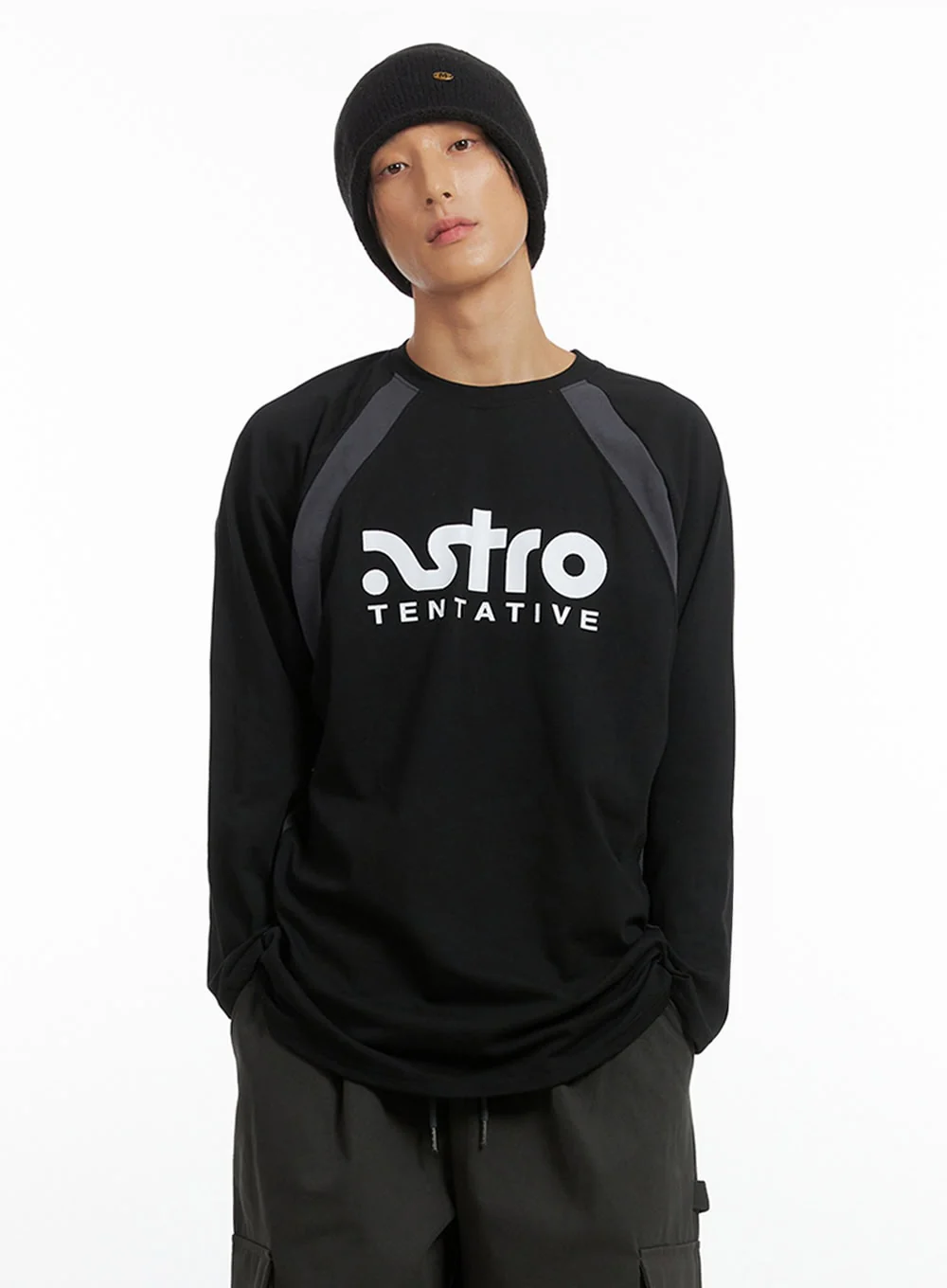 Men's Letter Print Long Sleeve Shirt IO417
