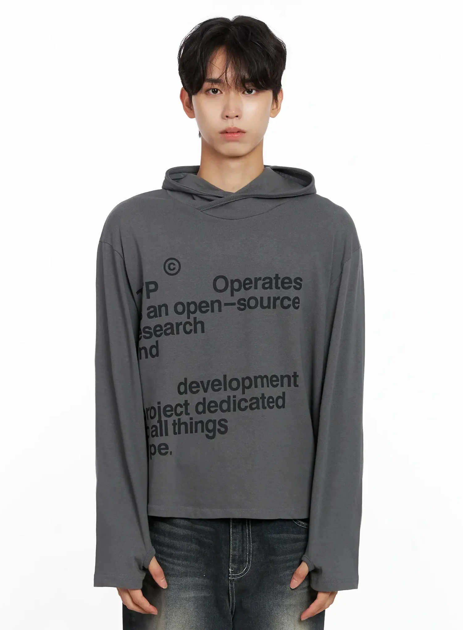 Men's Lettering Hand Warmer Hoodie IO517 - Image 17