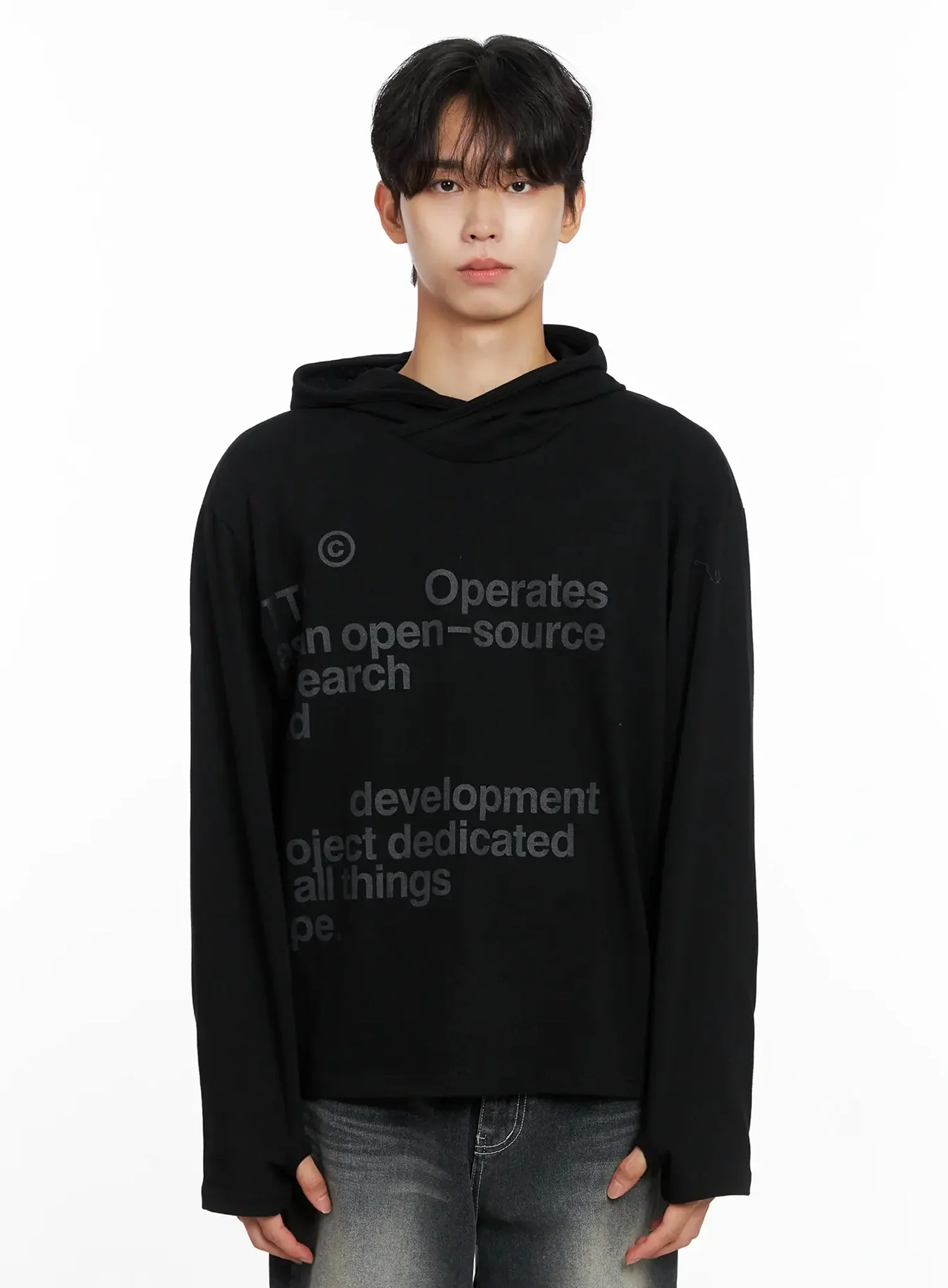 Men's Lettering Hand Warmer Hoodie IO517 - Image 18