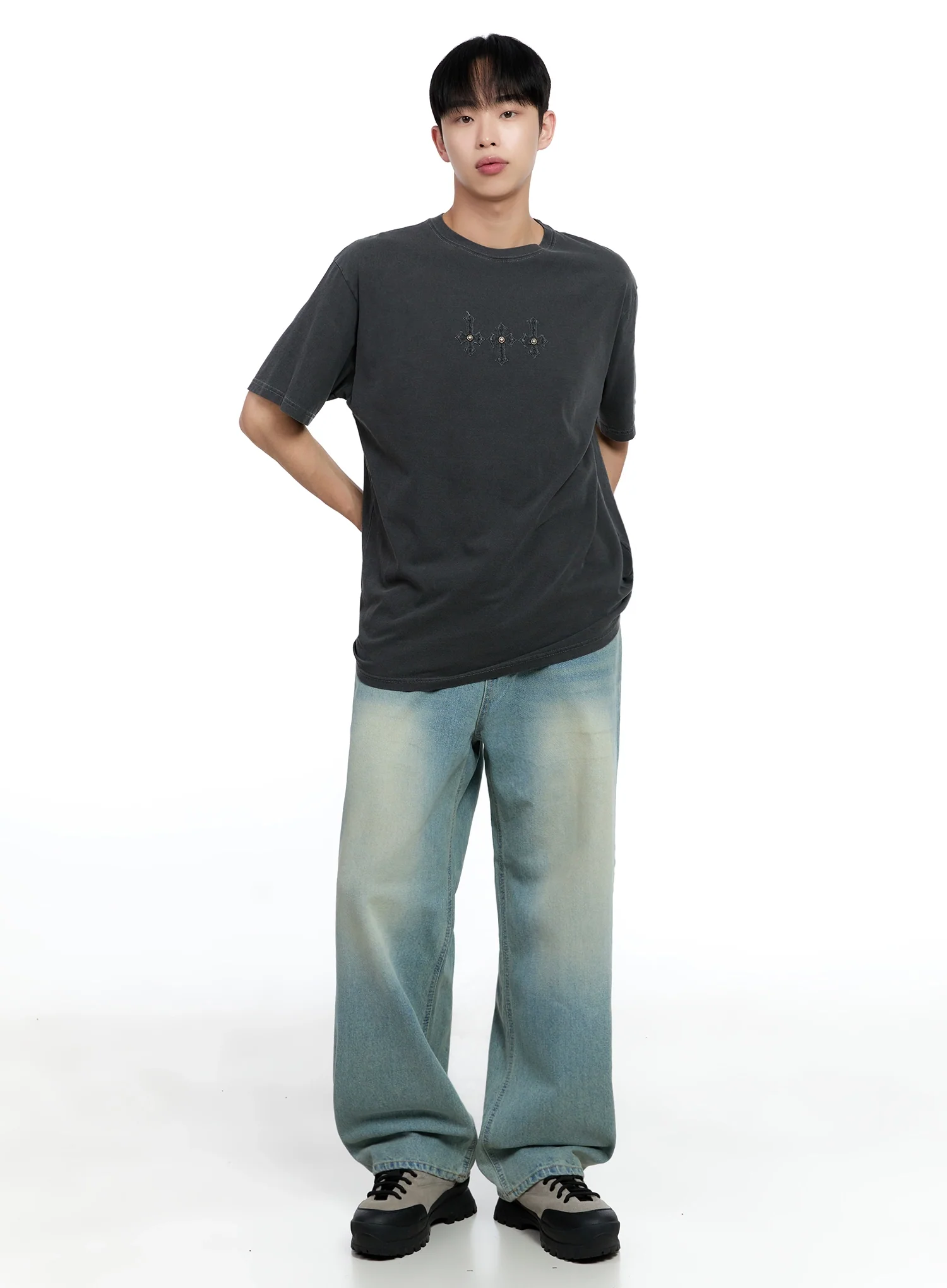 Men's Light-Wash Baggy Jeans IG520