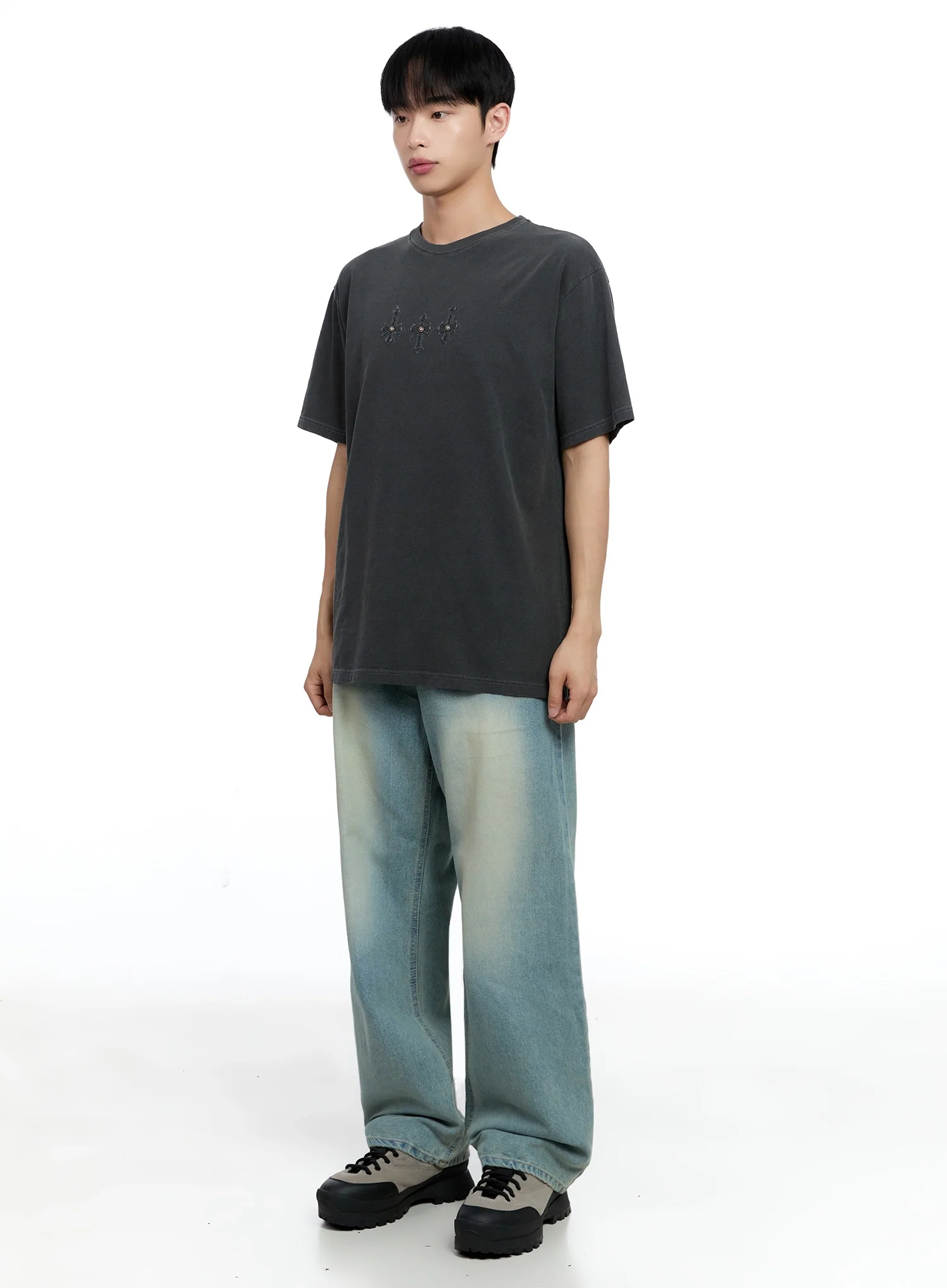 Men's Light-Wash Baggy Jeans IG520 - Image 10