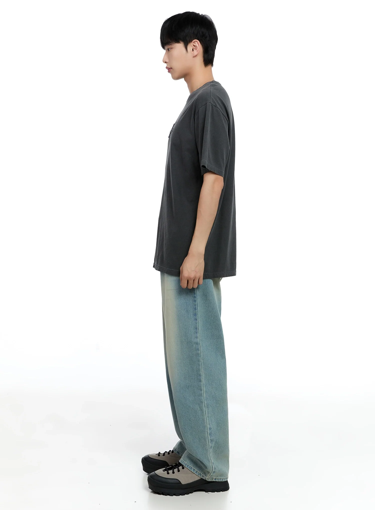 Men's Light-Wash Baggy Jeans IG520 - Image 11