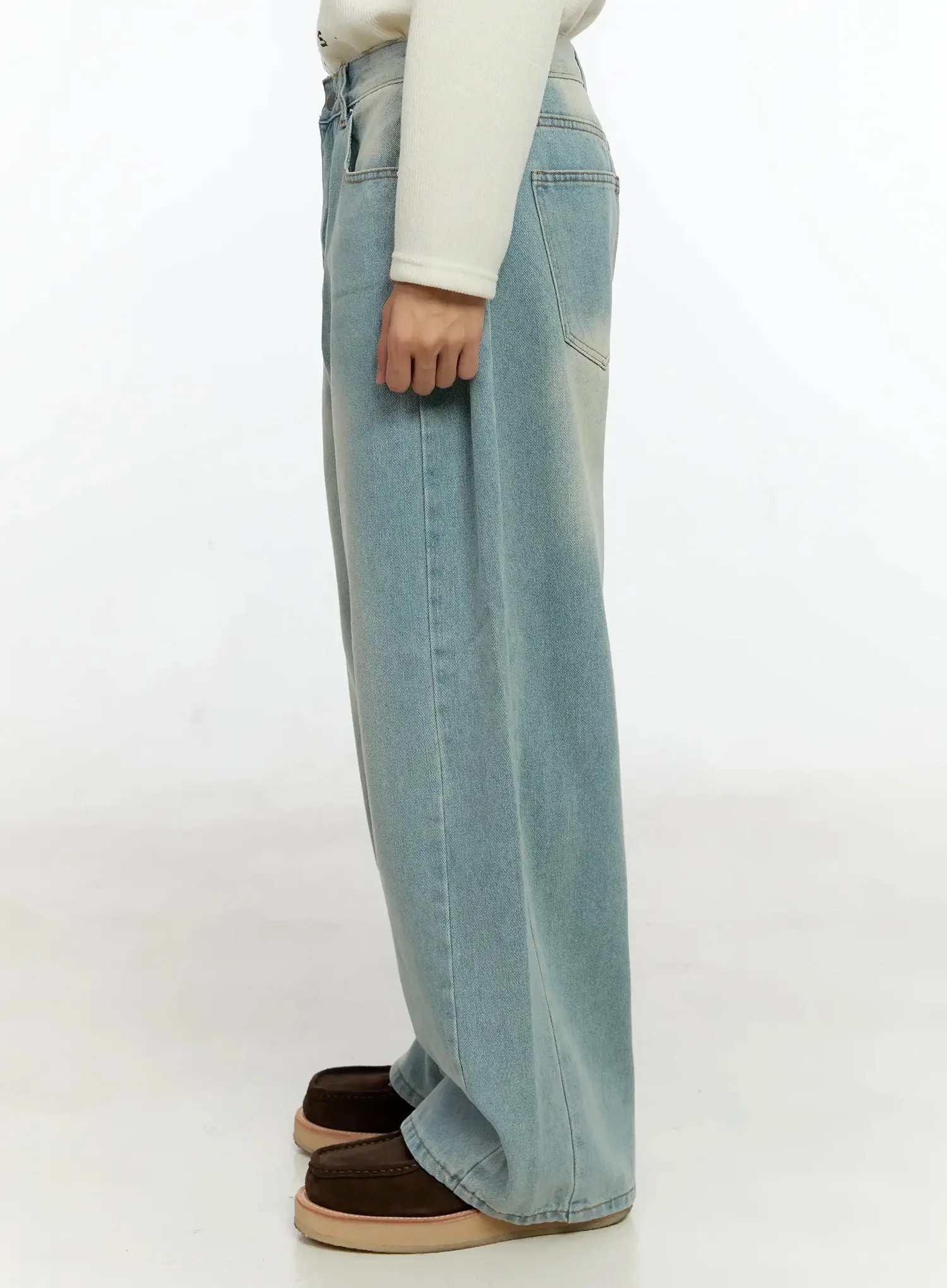 Men's Light Washed Side Point Jeans IN525 - Image 7