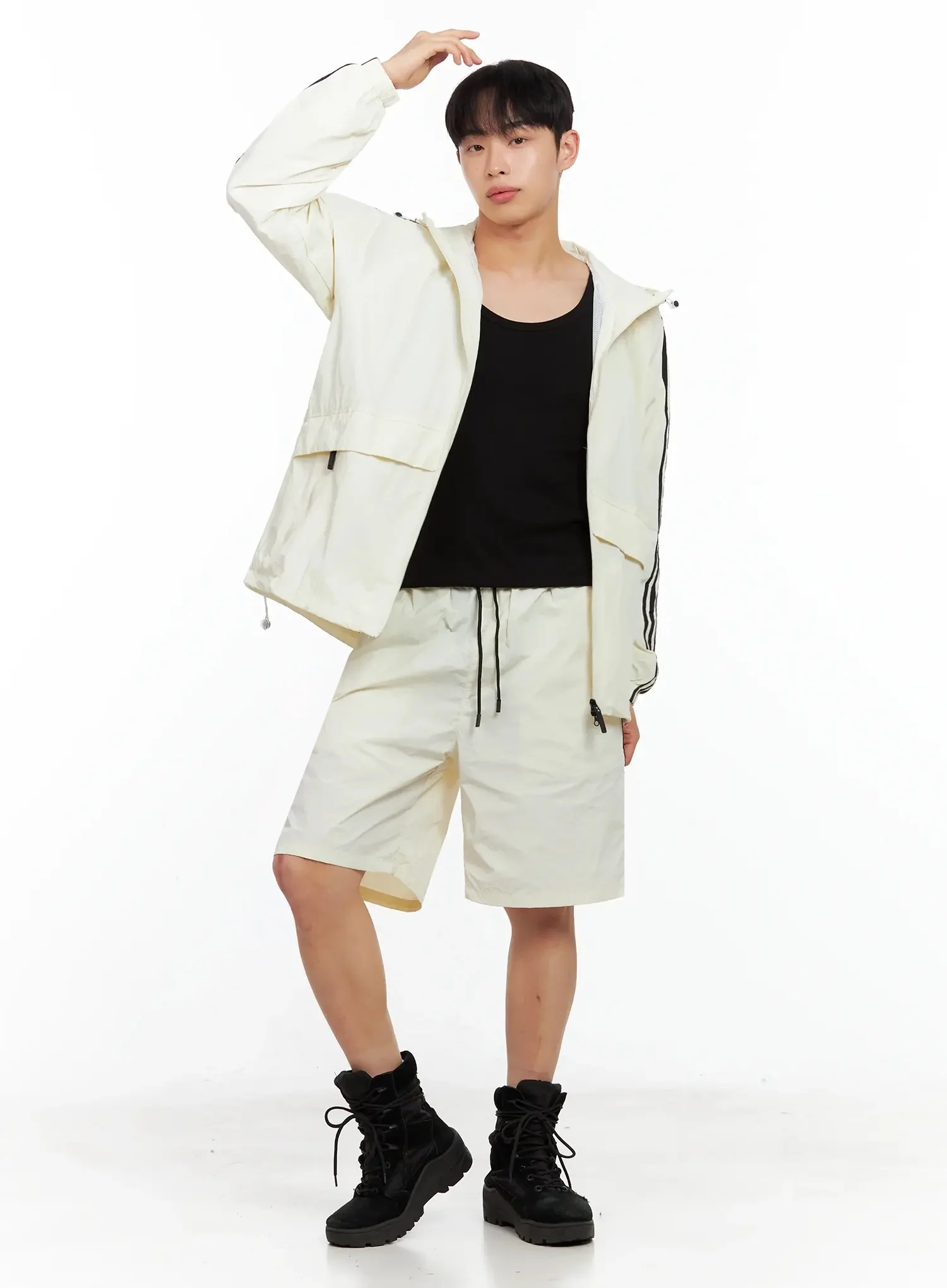 Men's Lightweight Striped Track Shorts IL516 - Image 2