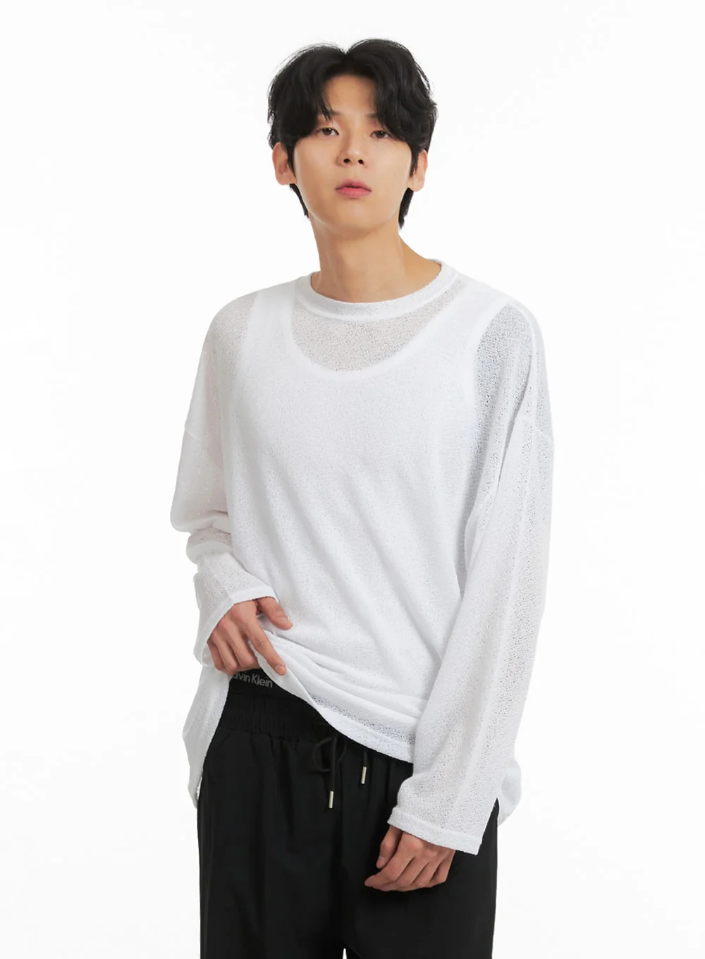 Men's Linen Blend Light Sweater IA401 - Image 4