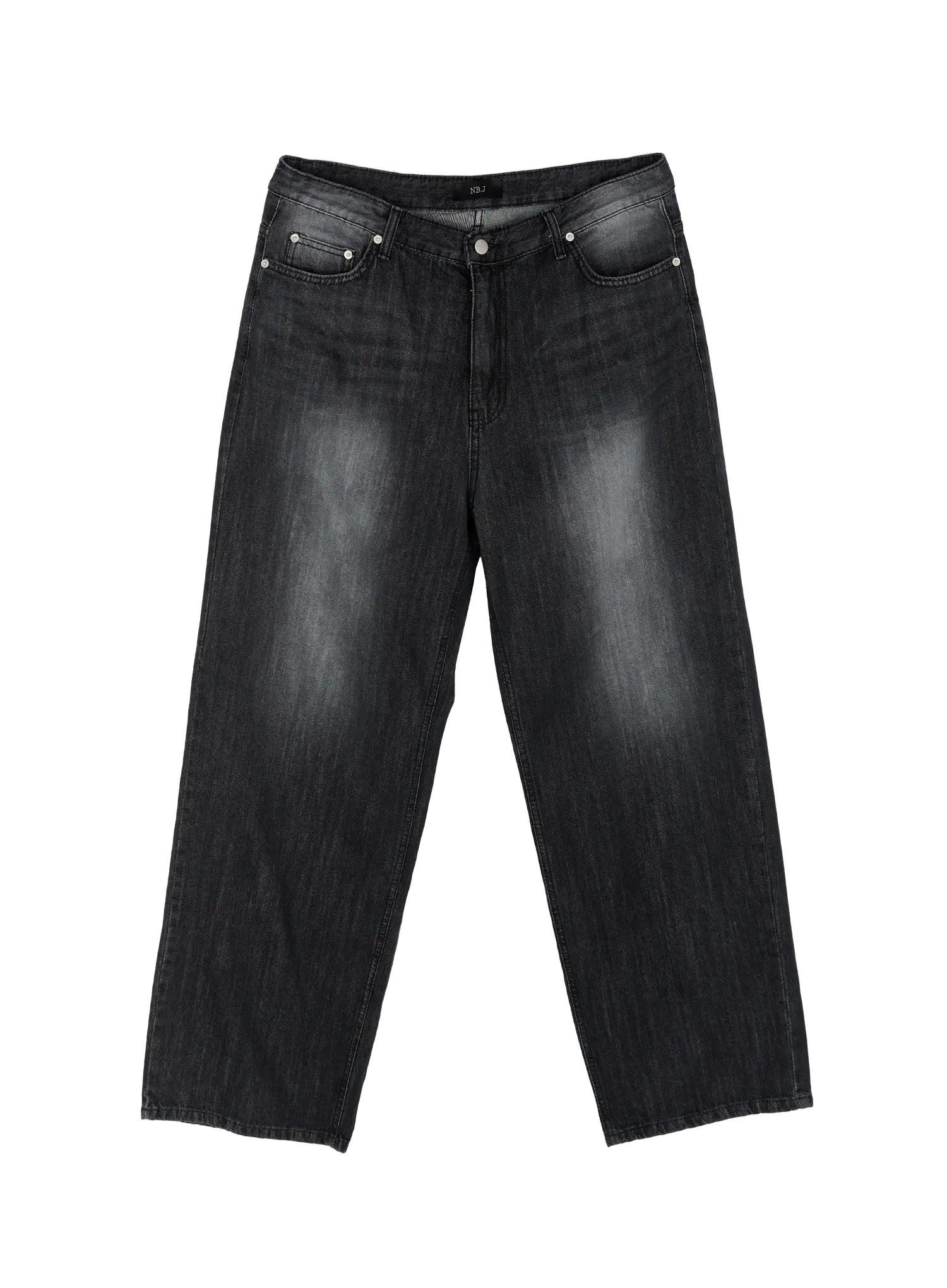 Men's Linen Wide Leg Jeans (Black) IU516 - Image 10