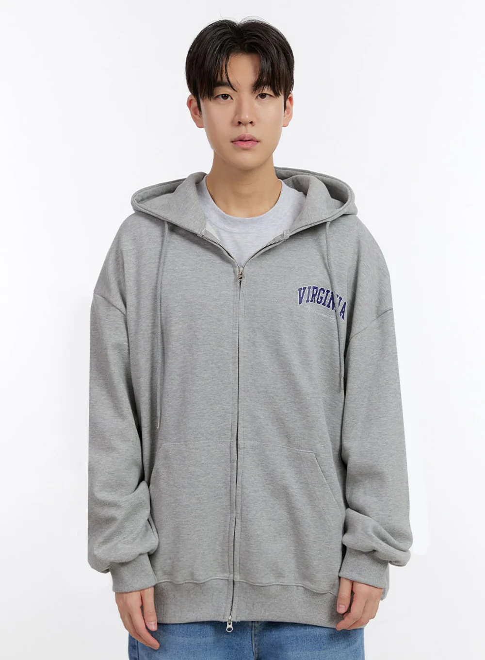 Men's Logo Zip-Up Hooded Jacket IM525 - Image 10