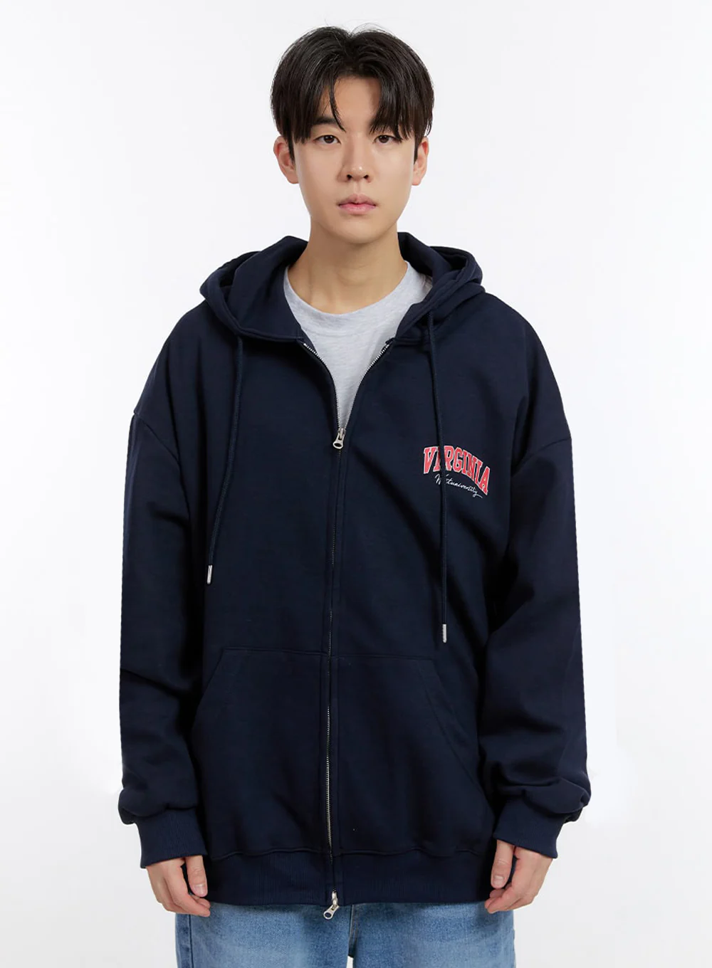 Men's Logo Zip-Up Hooded Jacket IM525 - Image 12