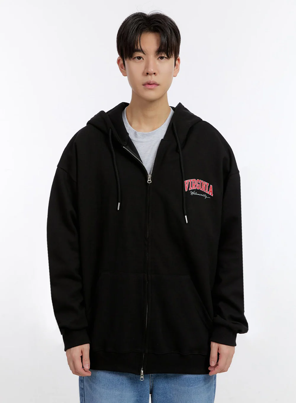 Men's Logo Zip-Up Hooded Jacket IM525 - Image 13