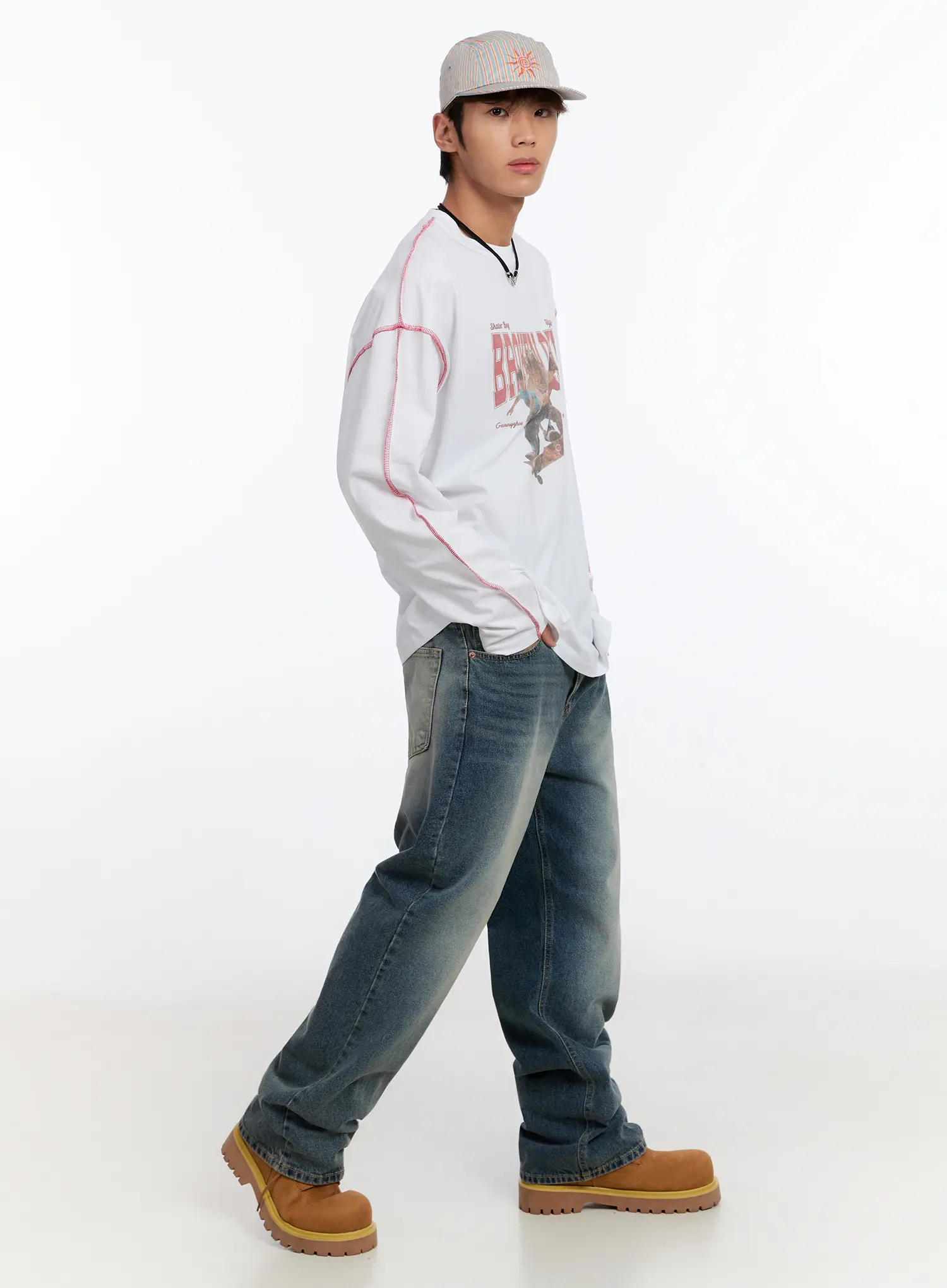 Men's Loose-Fit Straight Jeans IN528 - Image 10