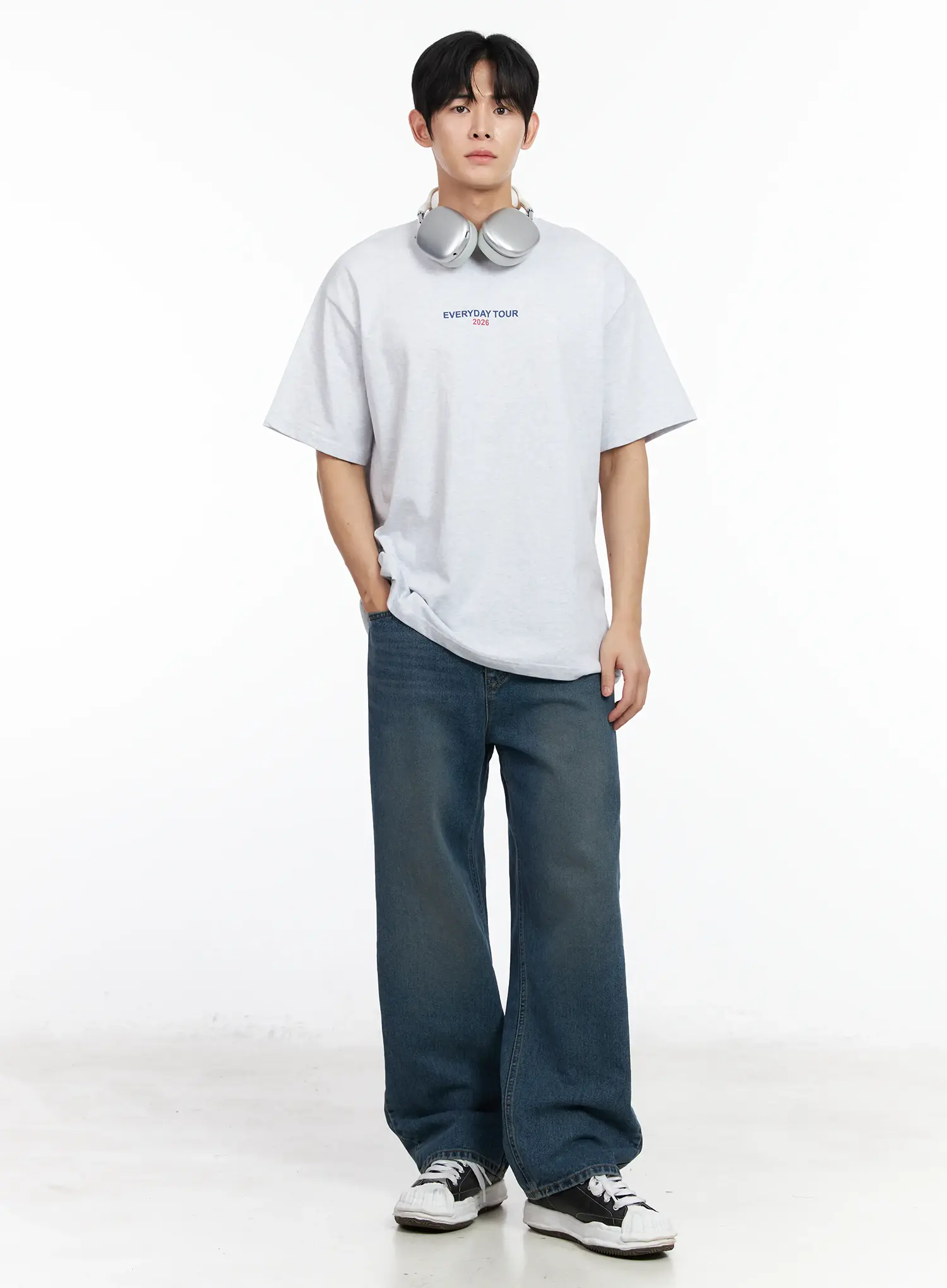 Men's Loose-Fit Wide Leg Jeans IM518 - Image 2