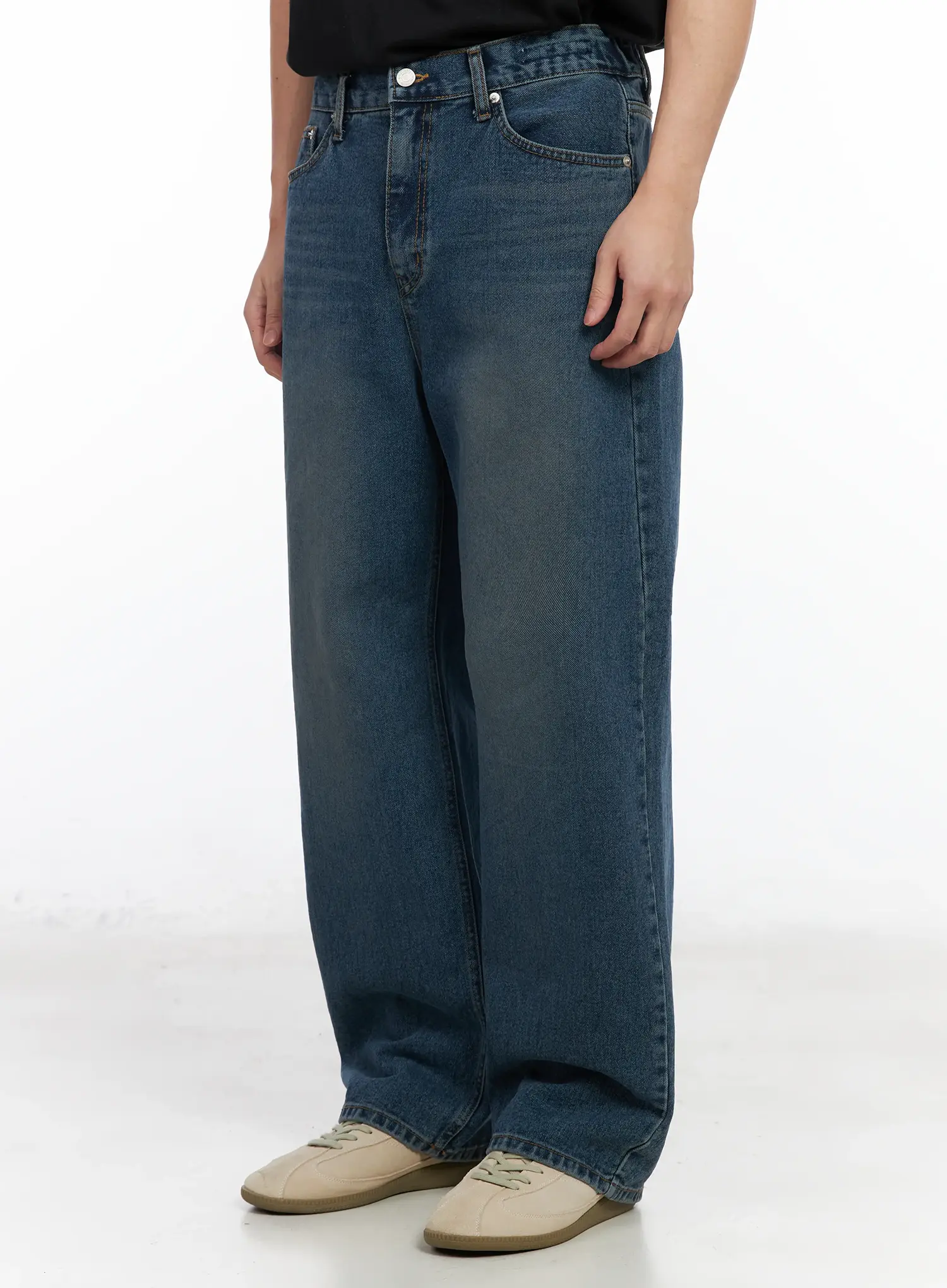 Men's Loose-Fit Wide Leg Jeans IM518 - Image 4