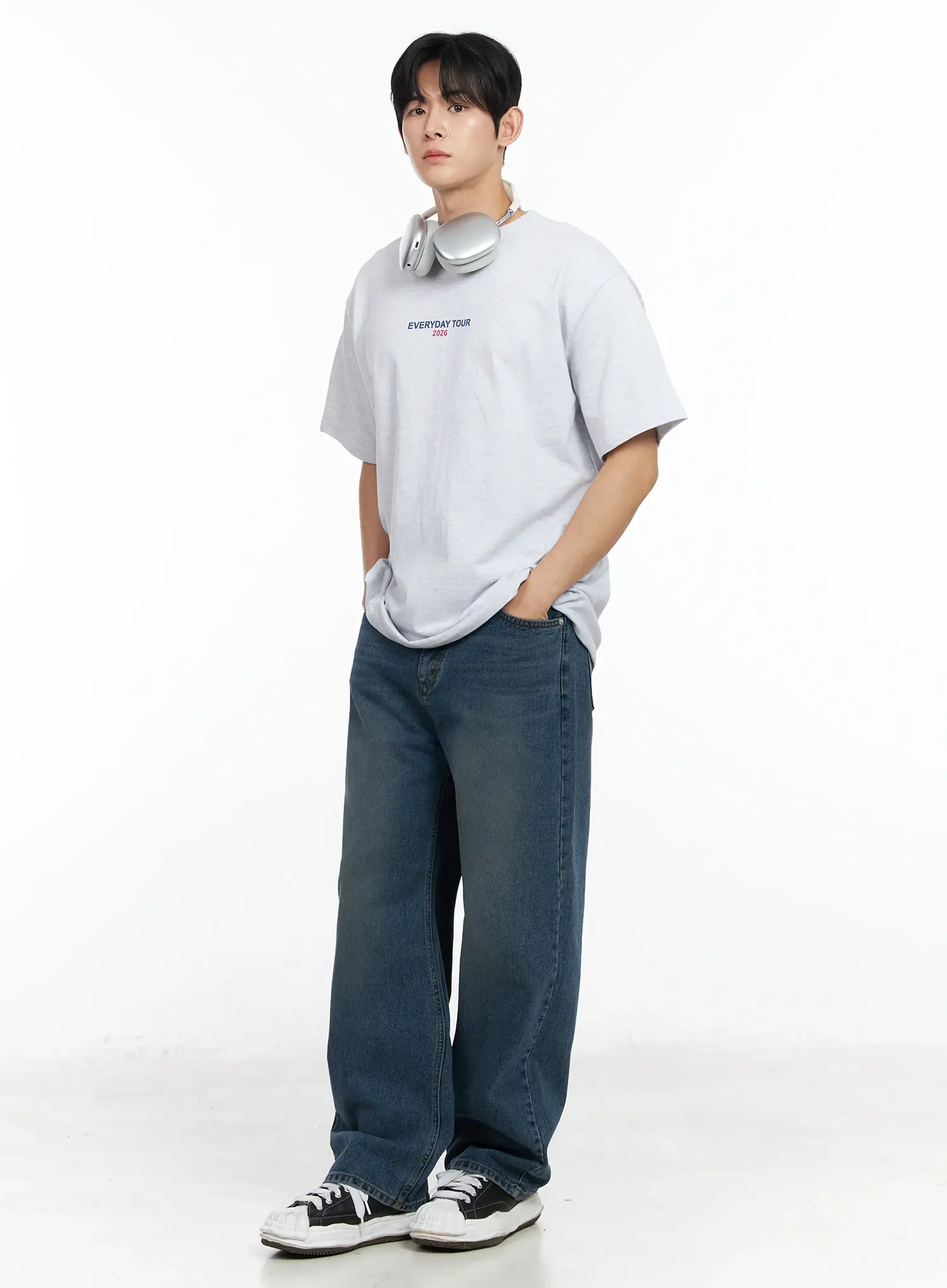 Men's Loose-Fit Wide Leg Jeans IM518 - Image 7