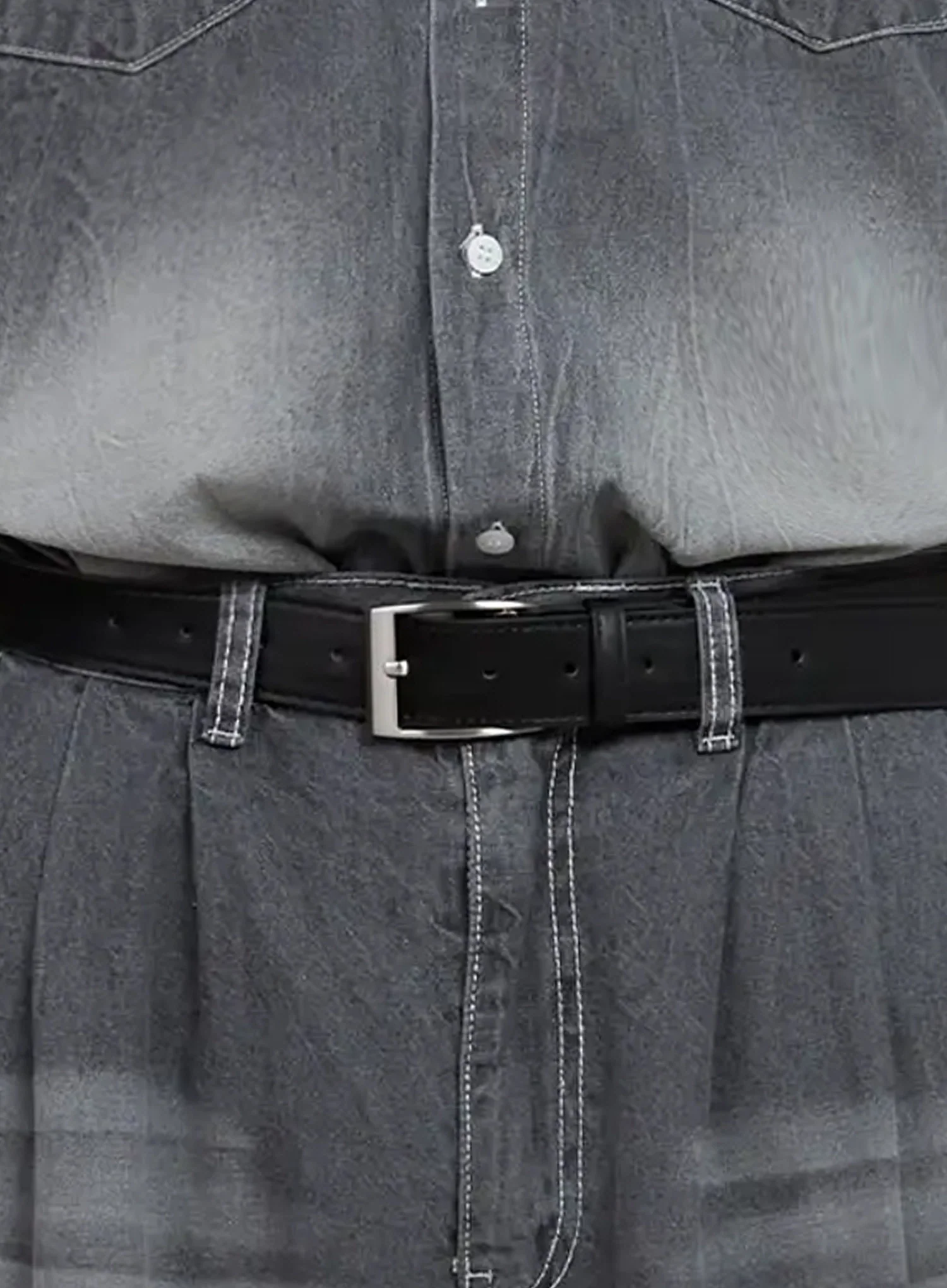 Men's Medium Square Buckle Belt IL516 - Image 2